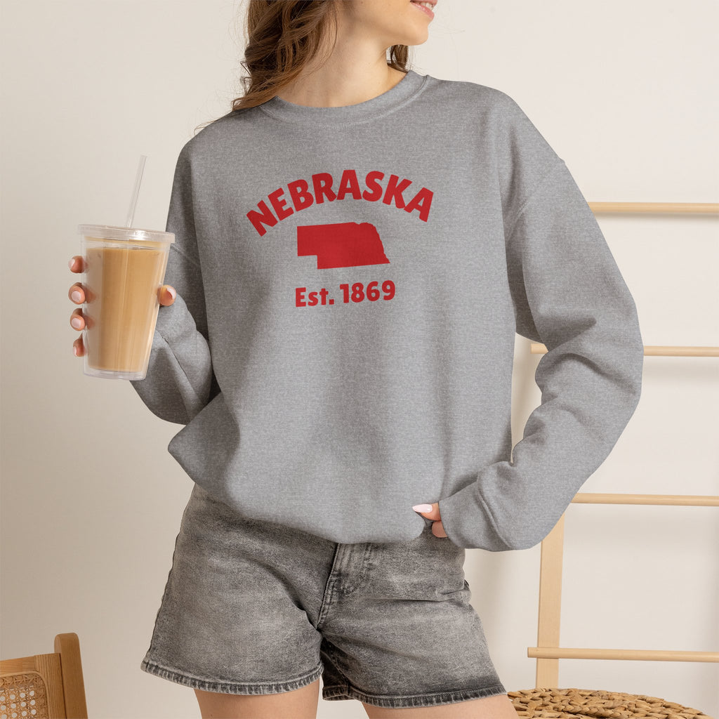 Nebraska State Crewneck Sweatshirt — Est. 1869