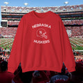 Nebraska Huskers Football Crewneck Sweatshirt — Retro Helmet Design