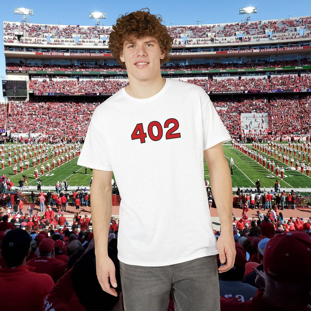 402 Number Tee — Simple Red Athletic Graphic T-Shirt