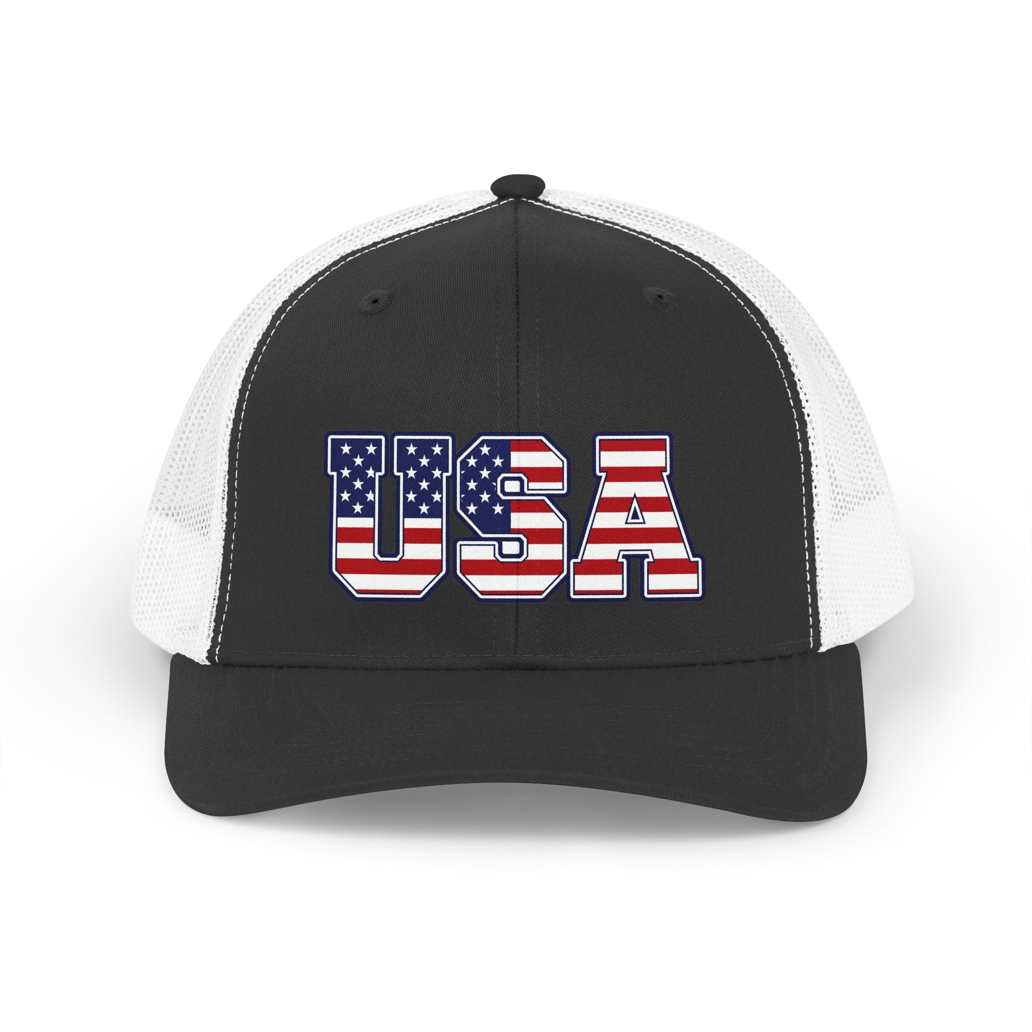 USA Retro Trucker Hat — American Flag Patch Cap for July 4th & Patriotic Events
