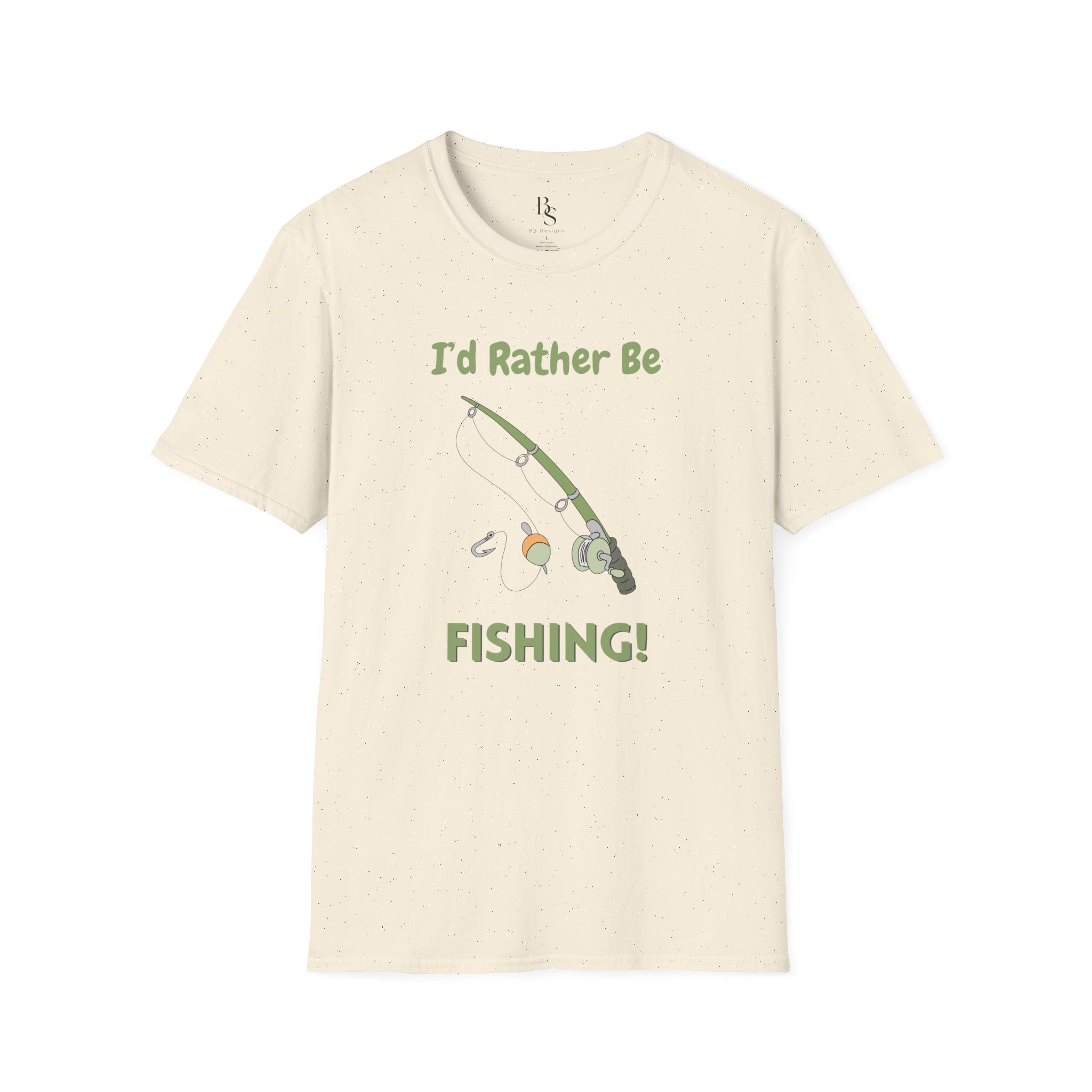 Fishing T-Shirt — "I'd Rather Be Fishing!" Casual Angler Tee