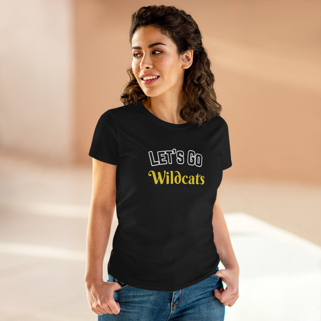PERSONALIZABLE - Let's Go (Custom Yellow Text) Women's Tee — Cheerleading Game Day Fan Shirt