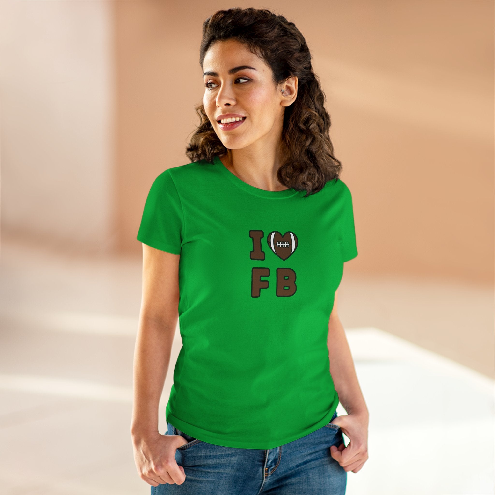 I Heart FB Football Women's Tee – Cute Football Lover Shirt