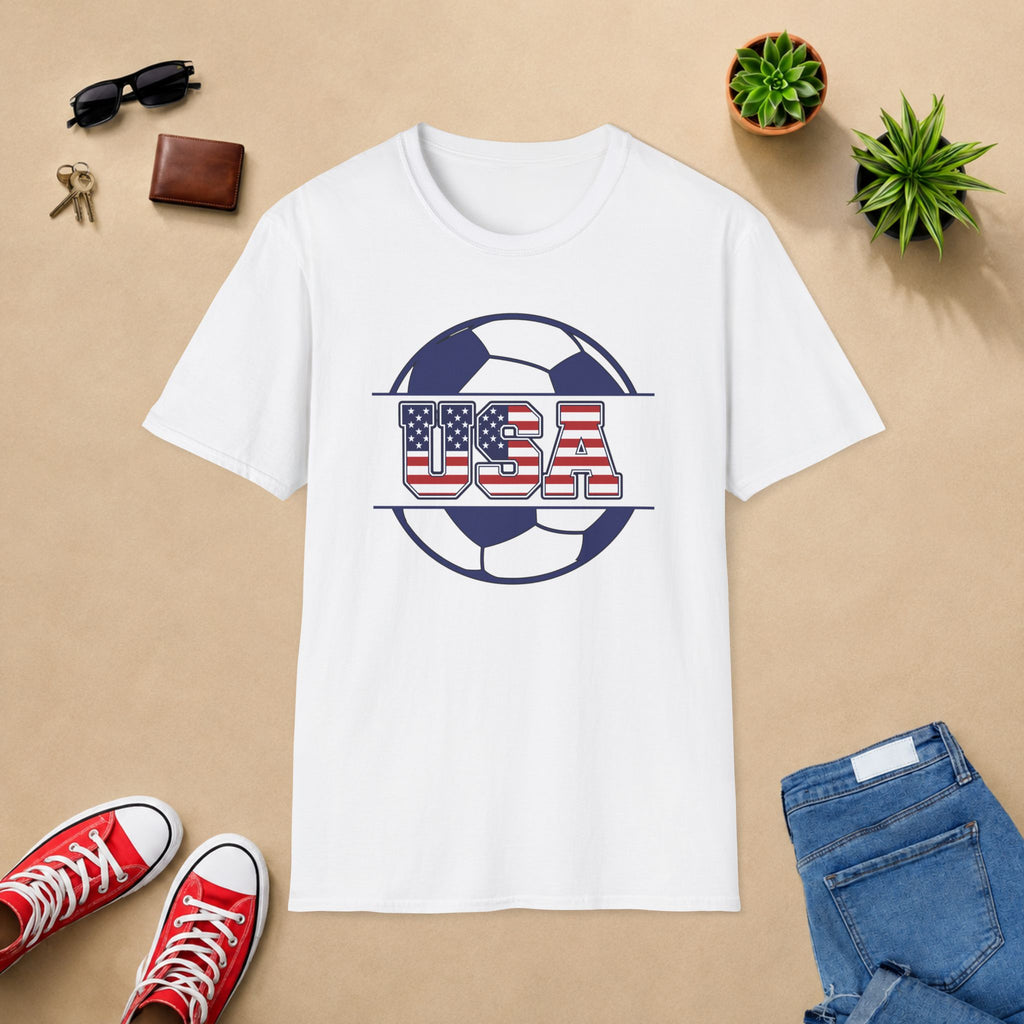 USA Soccer T-Shirt — American Flag Soccer Design