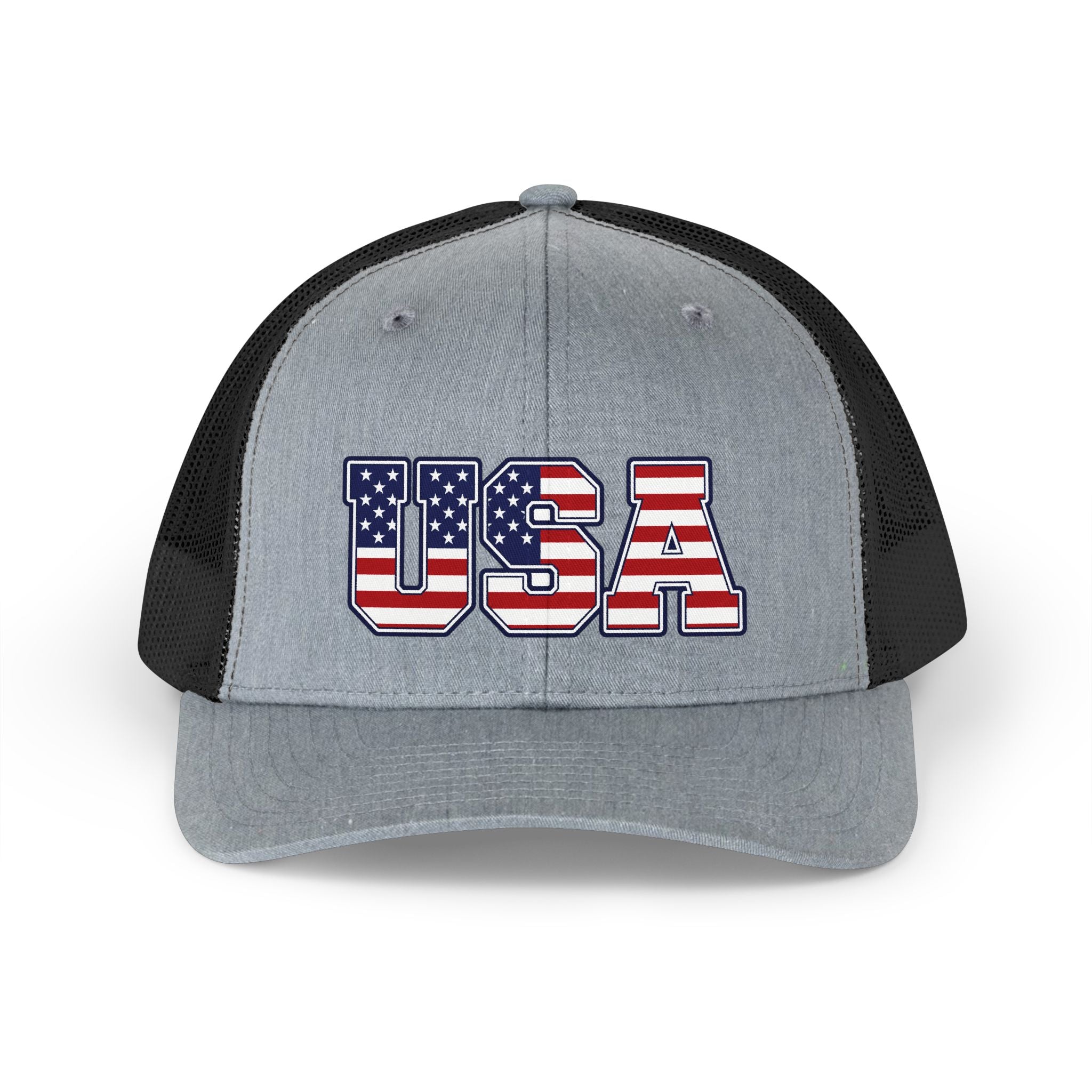 USA Retro Trucker Hat — American Flag Patch Cap for July 4th & Patriotic Events