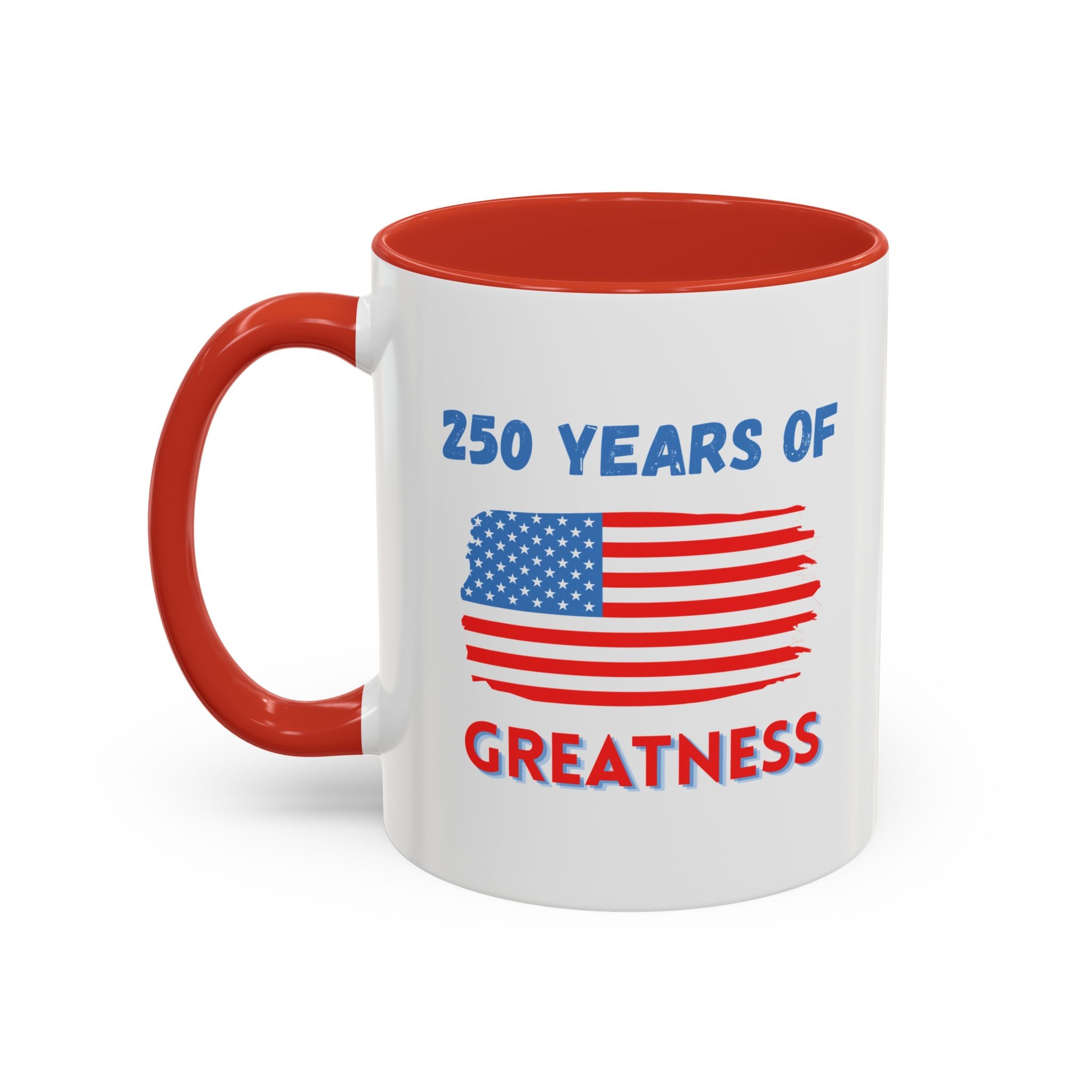 250 Years of Greatness Coffee Mug with American Flag Design (11, 15oz)
