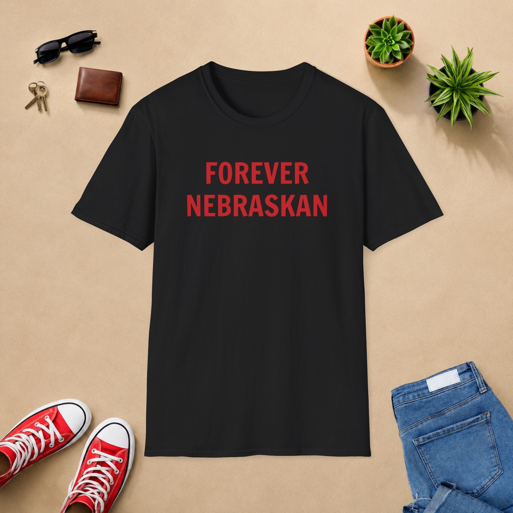 Forever Nebraskan T-Shirt — Retro Red State Pride Tee