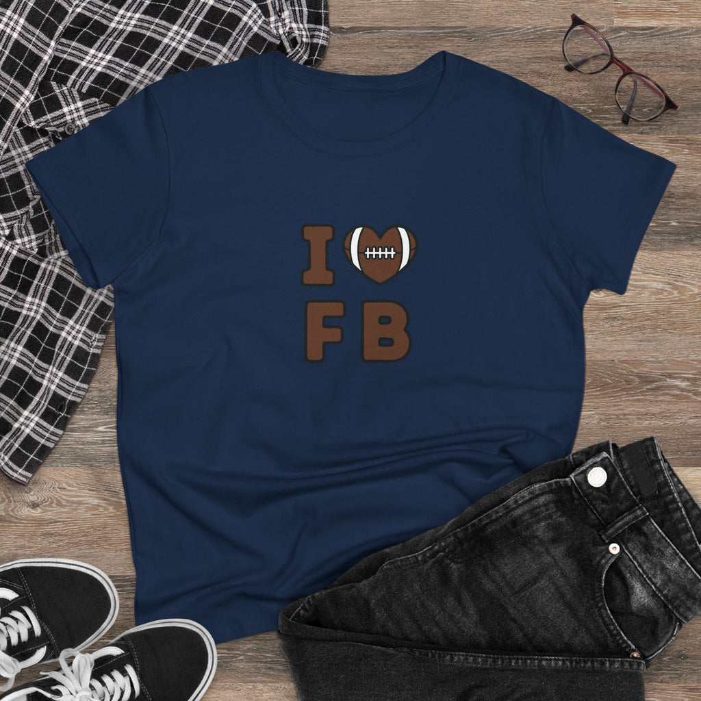 I Heart FB Football Women's Tee – Cute Football Lover Shirt