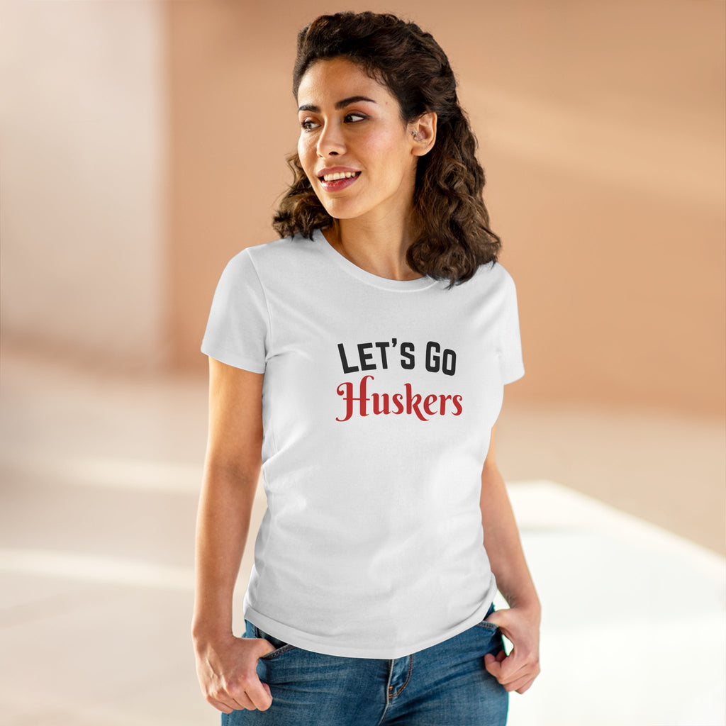 PERSONALIZABLE - Let's Go (Custom Red Text) Women's Tee — Cheerleading Game Day Fan Shirt