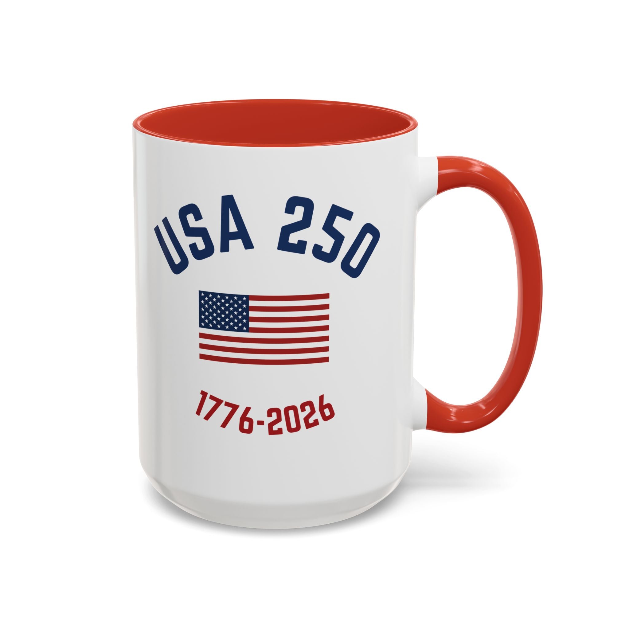 USA 250th Anniversary Coffee Mug | American Flag Accent Mug (11oz & 15oz)