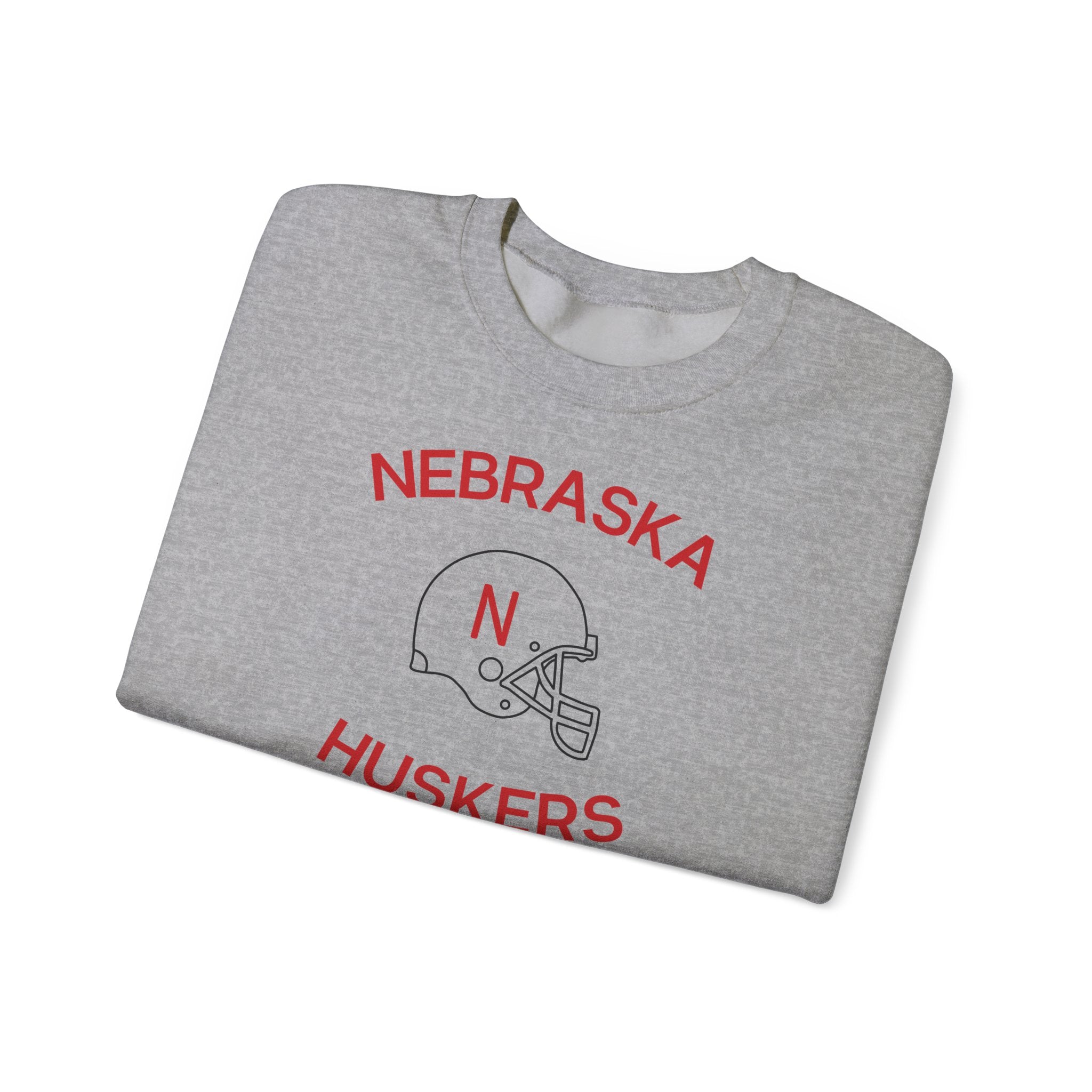 Nebraska Huskers Football Crewneck Sweatshirt — Retro Helmet Design