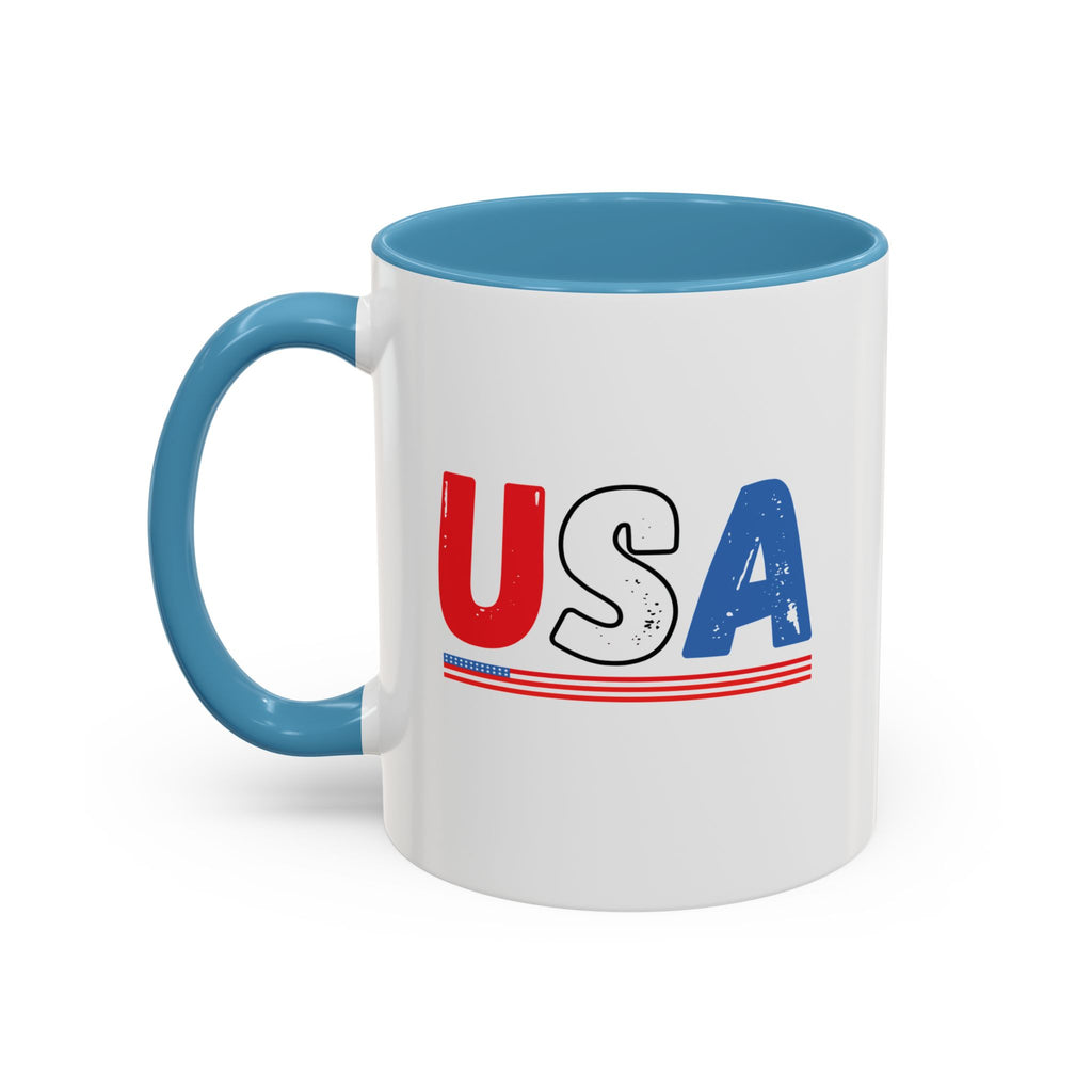 USA Red, White, and Blue Printed Coffee Mug (11, 15oz)