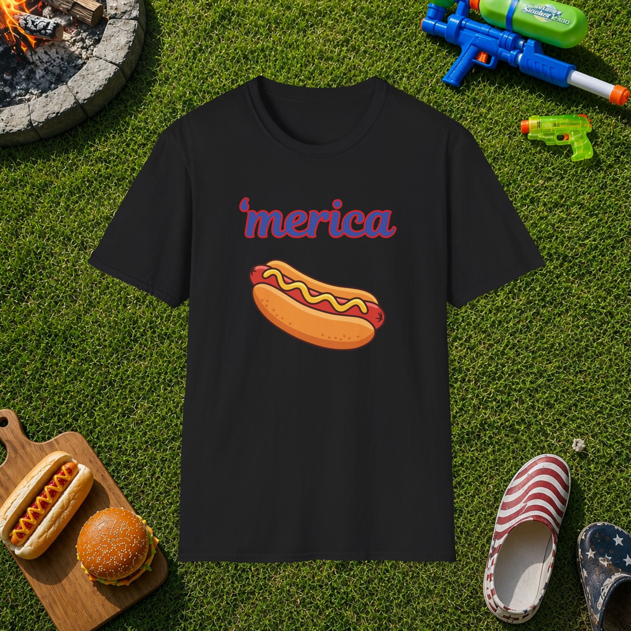 'merica Hot Dog T-Shirt — Patriotic Fourth of July Tee