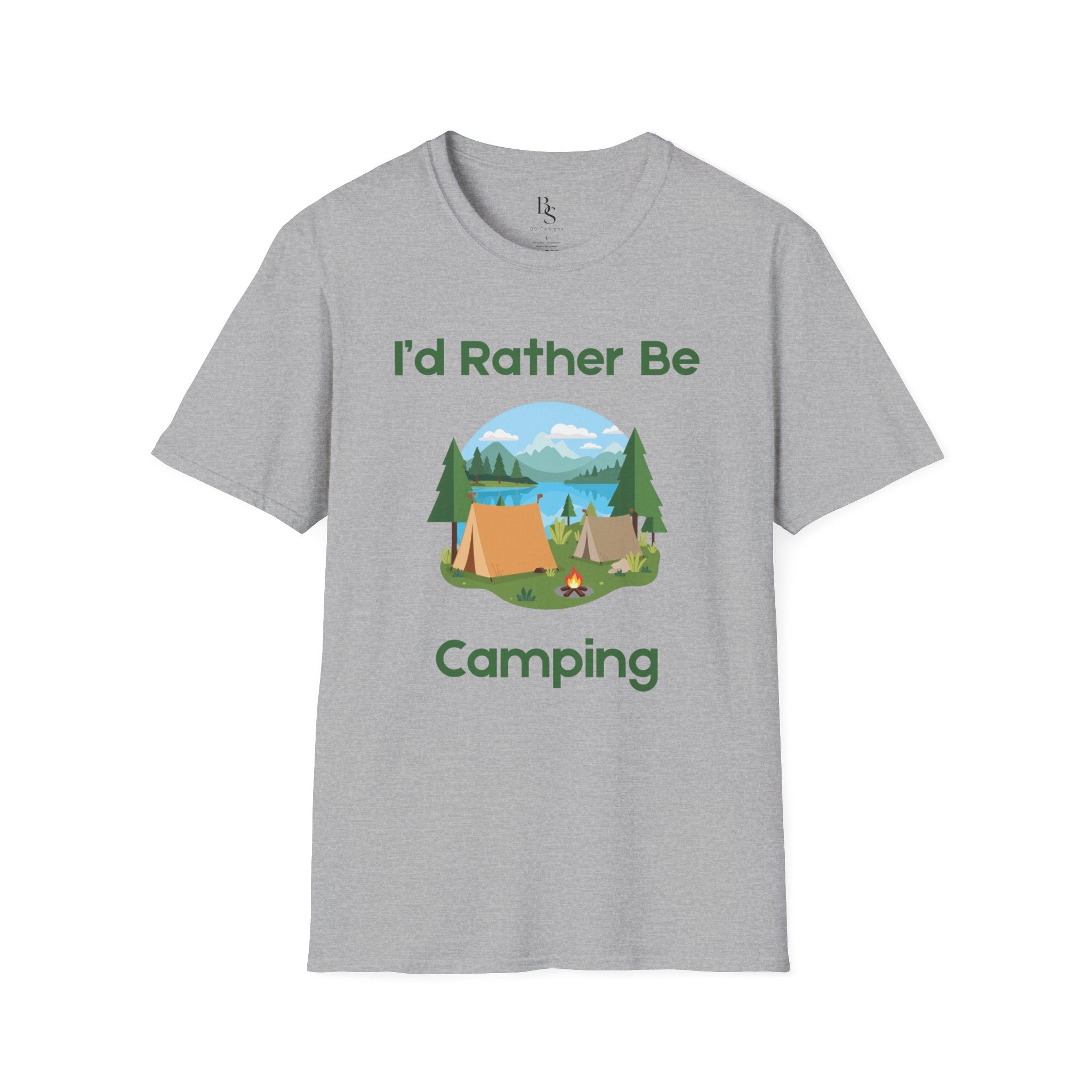 Camping T-Shirt — "I'd Rather Be Camping" Outdoor Adventure Tee