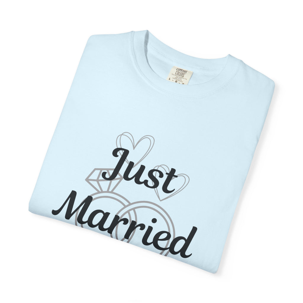 Just Married T‑Shirt — Personalized Last Name Wedding Tee