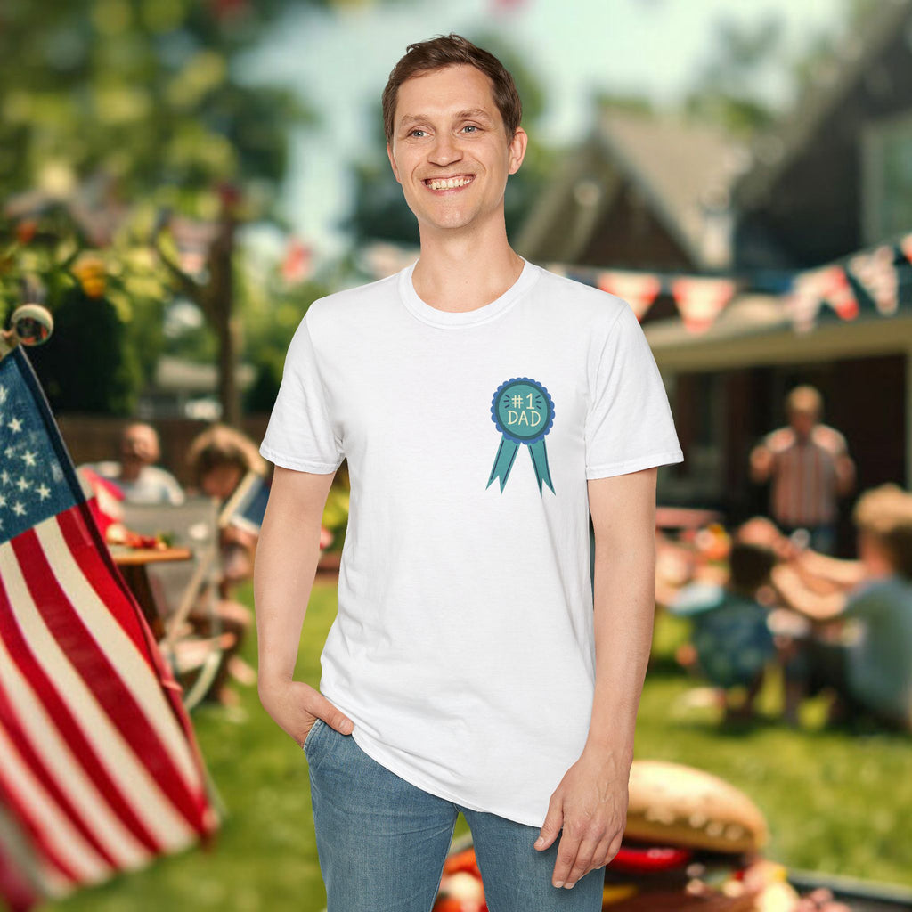 #1 Dad Badge T-Shirt – Celebrate the World's Greatest Dad