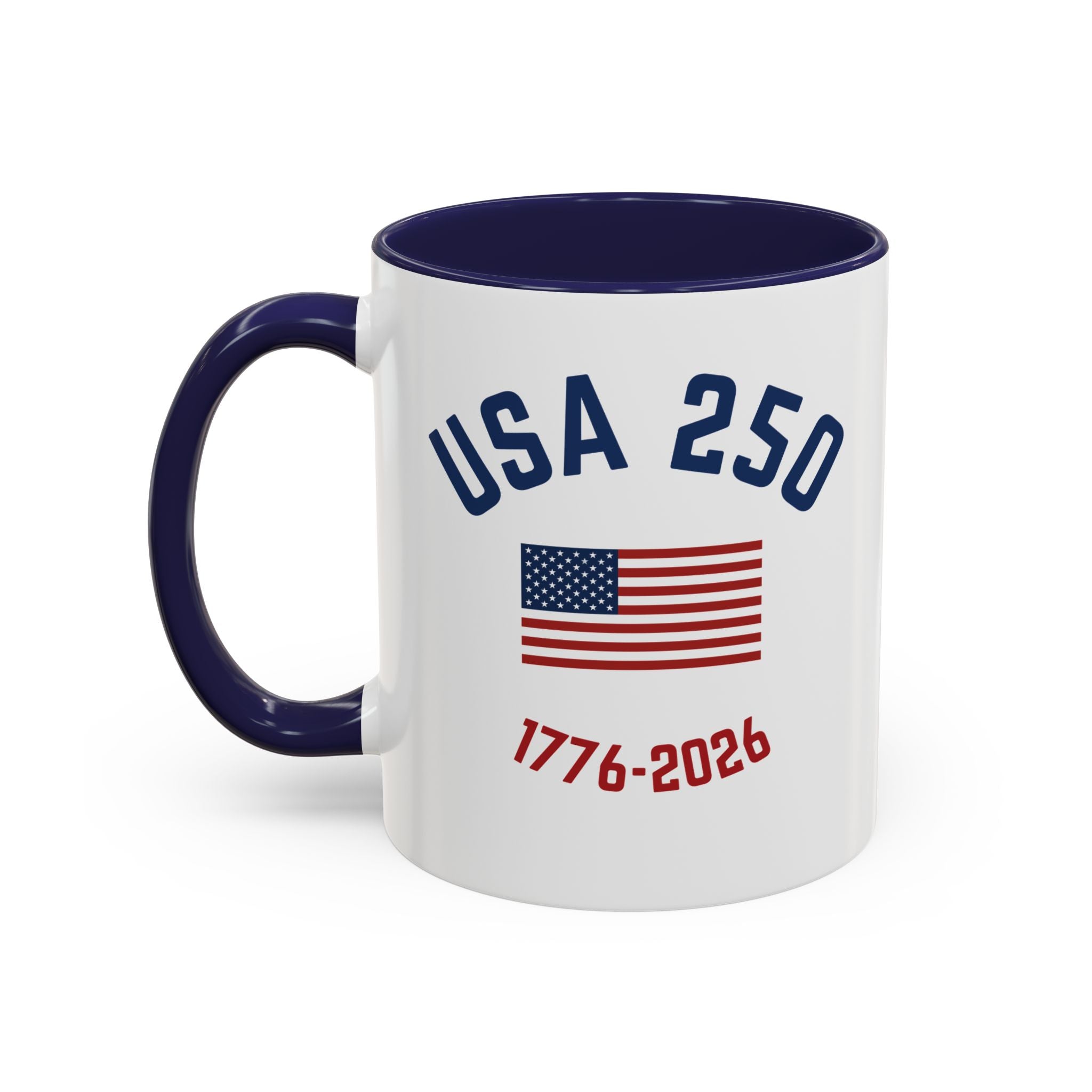 USA 250th Anniversary Coffee Mug | American Flag Accent Mug (11oz & 15oz)
