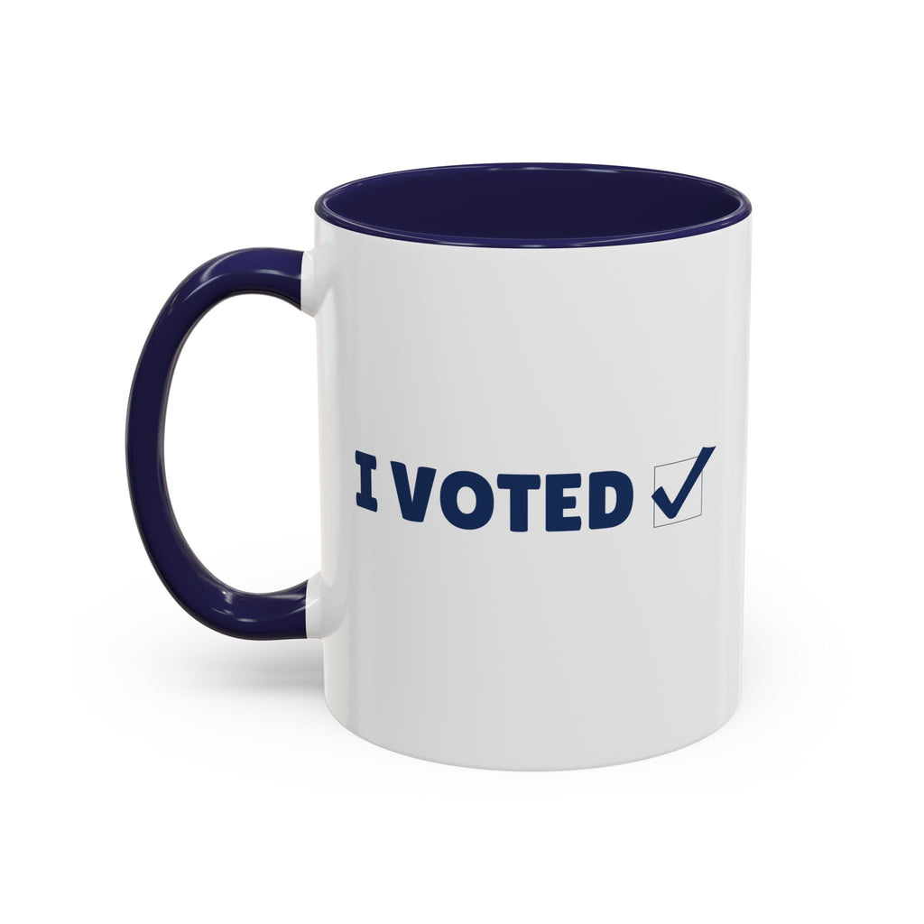I Voted Navy Blue Design Coffee Mug (11, 15oz)