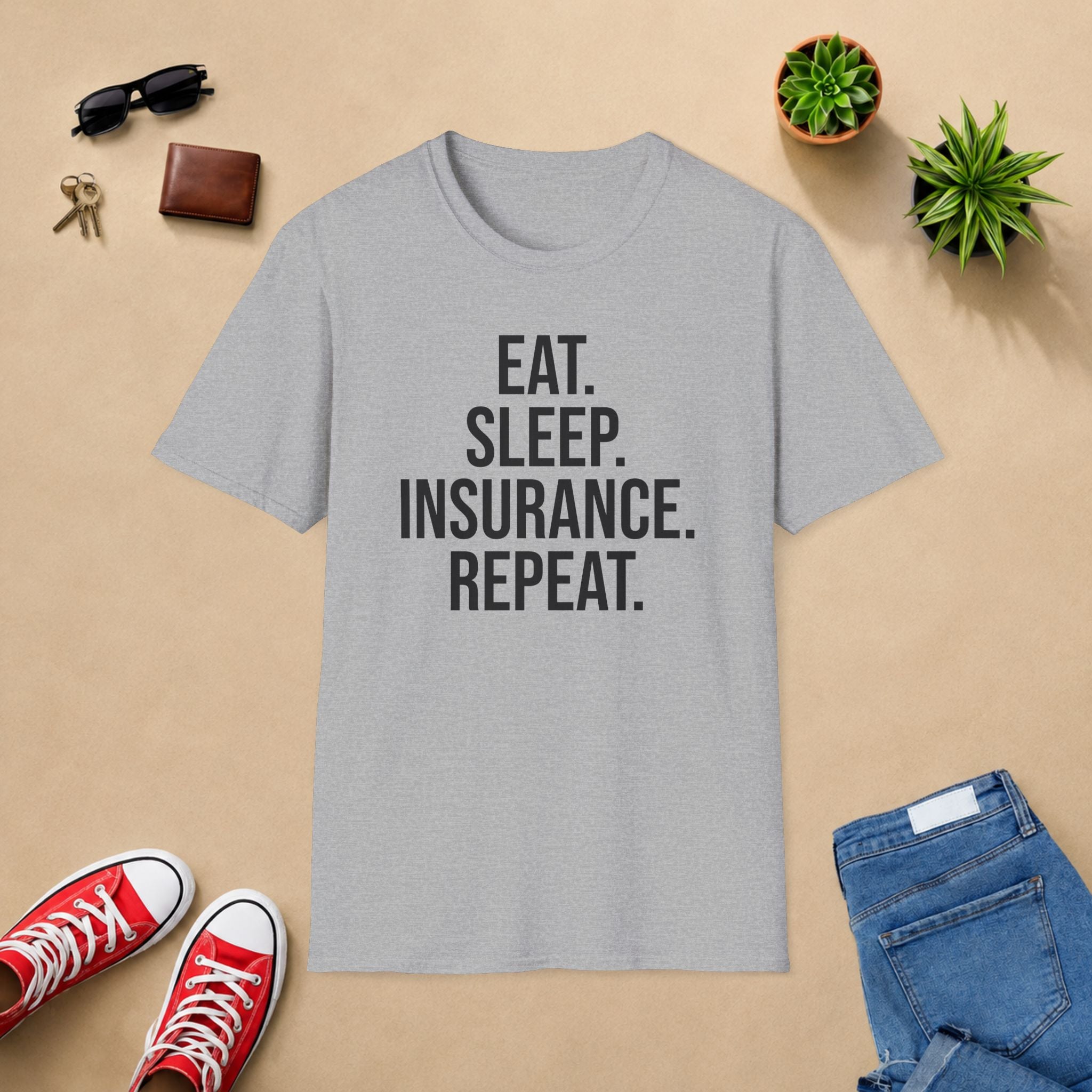 Eat. Sleep. Insurance. T-Shirt — Funny Insurance Agent Shirt for Professionals & Gift