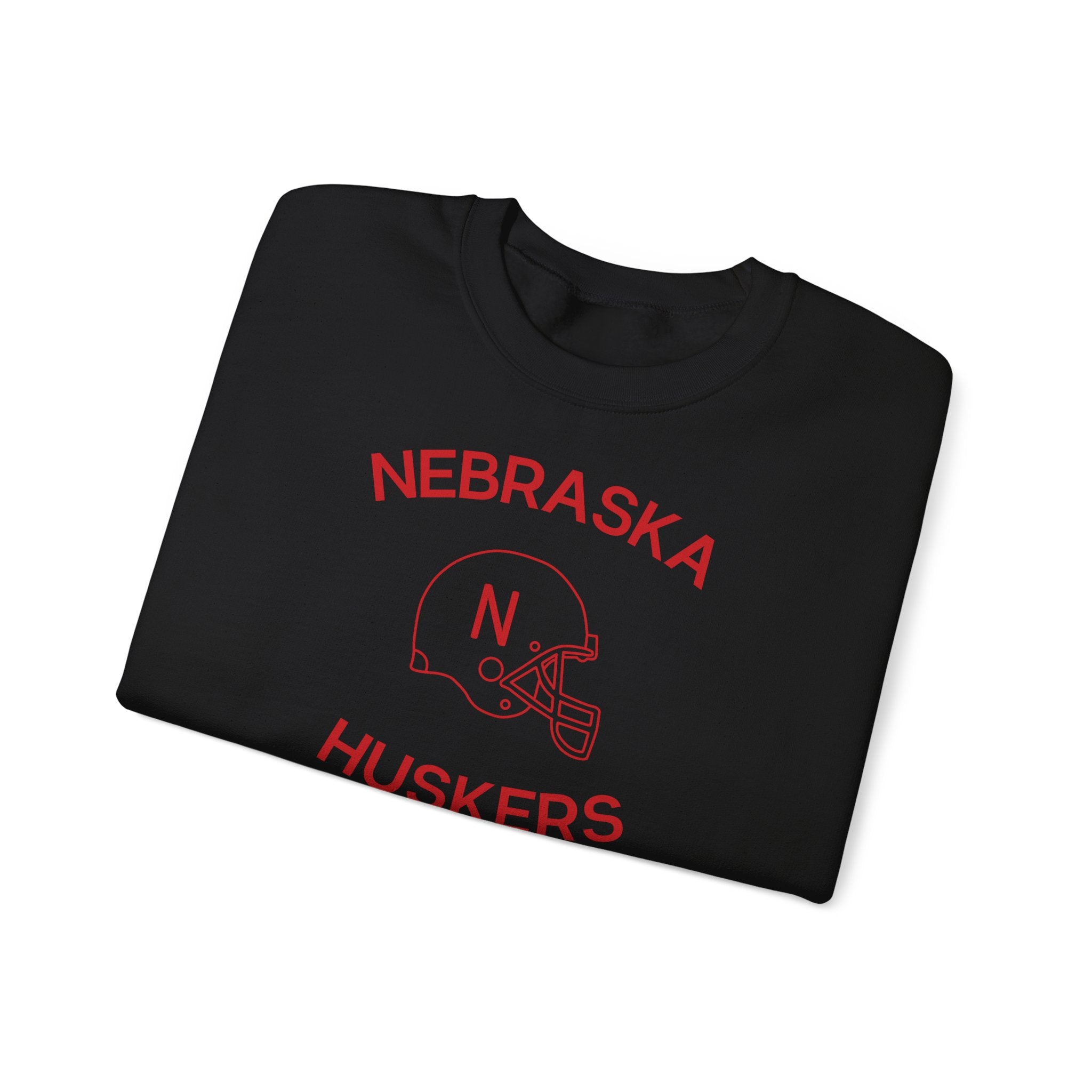Nebraska Huskers Football Crewneck Sweatshirt — Retro Helmet Design