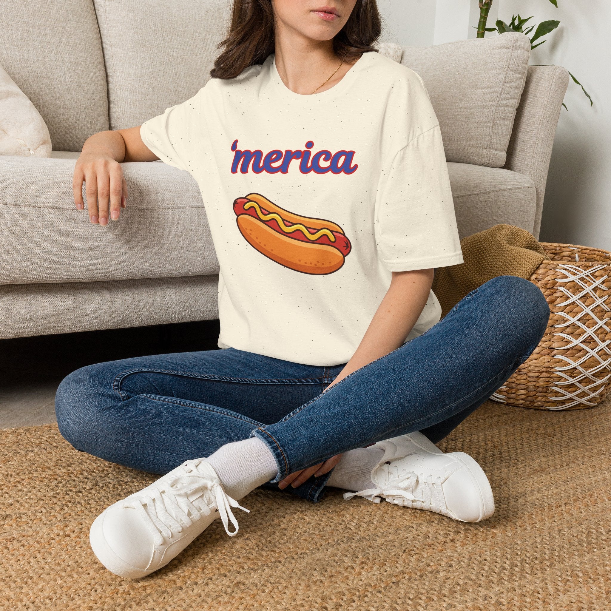 'merica Hot Dog T-Shirt — Patriotic Fourth of July Tee