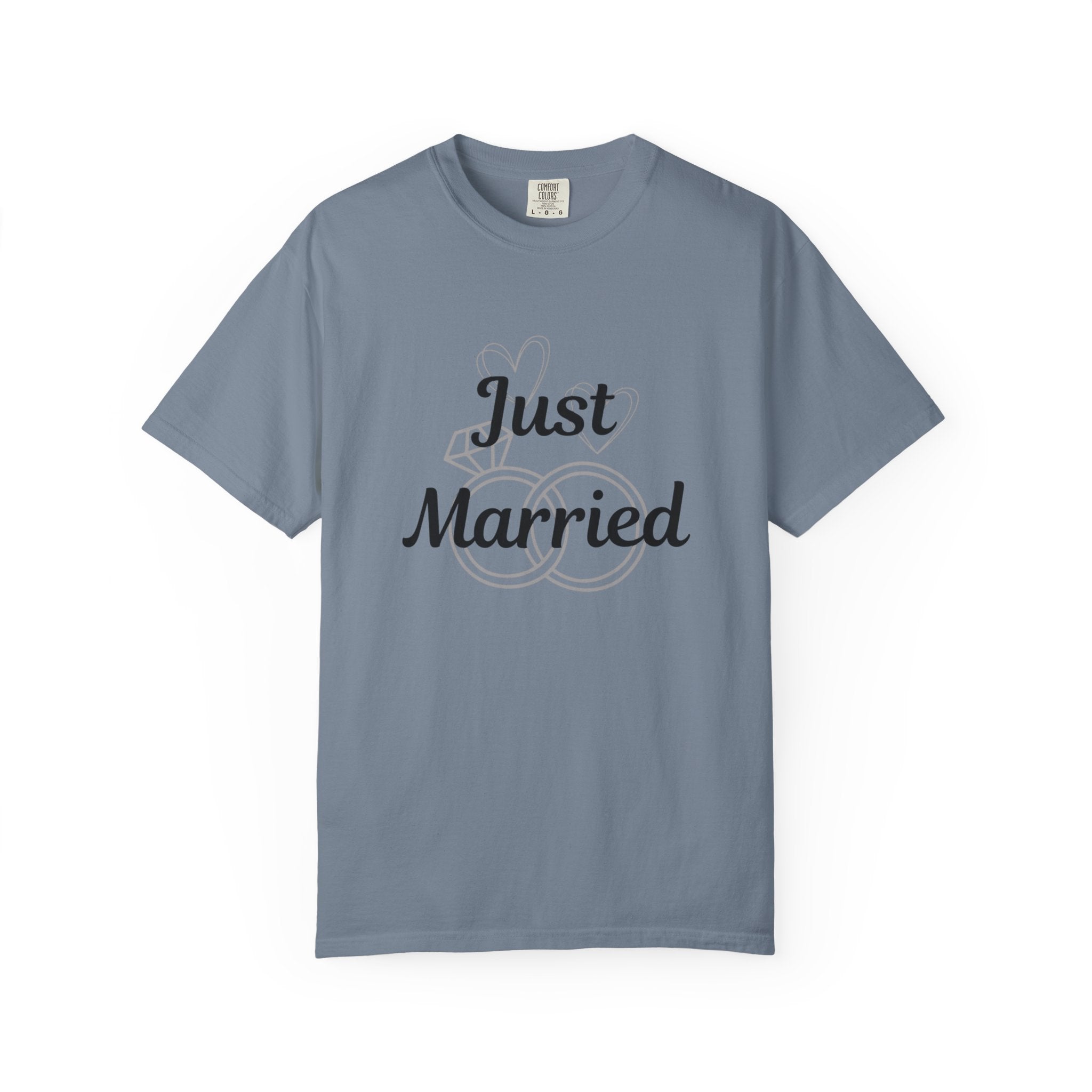 Just Married T‑Shirt — Personalized Last Name Wedding Tee