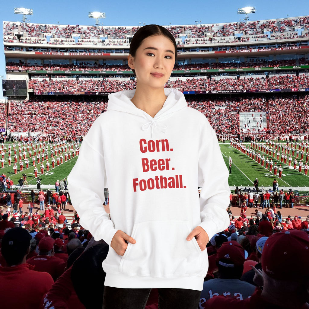 Corn. Beer. Football. Hoodie — Tailgate & Game Day Pullover for Fans