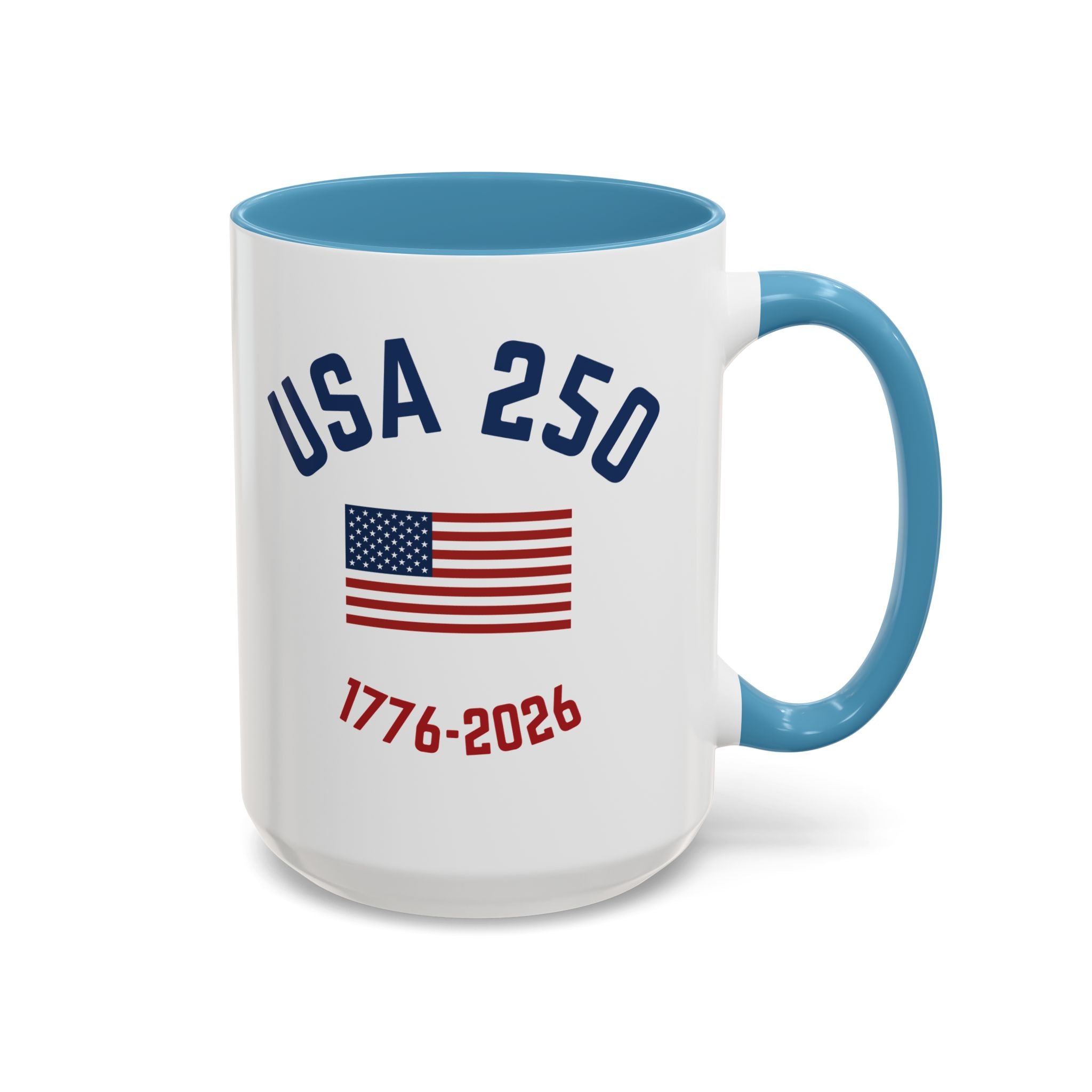 USA 250th Anniversary Coffee Mug | American Flag Accent Mug (11oz & 15oz)
