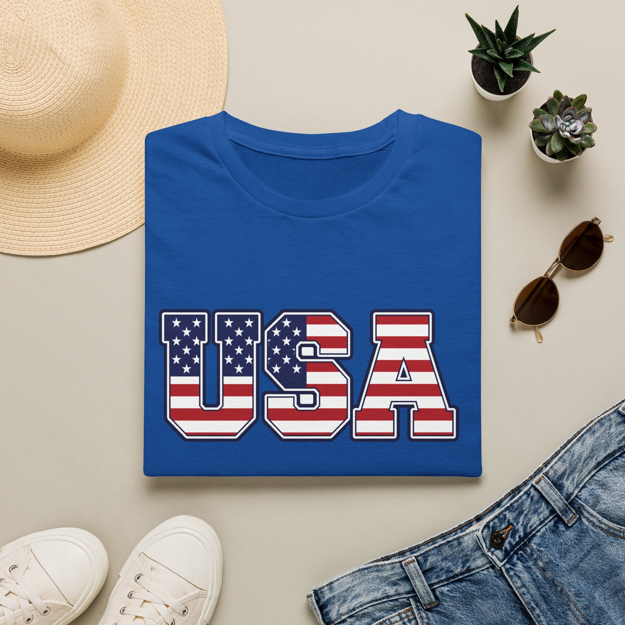 USA Flag T-Shirt – Retro Patriotic Stars & Stripes Tee