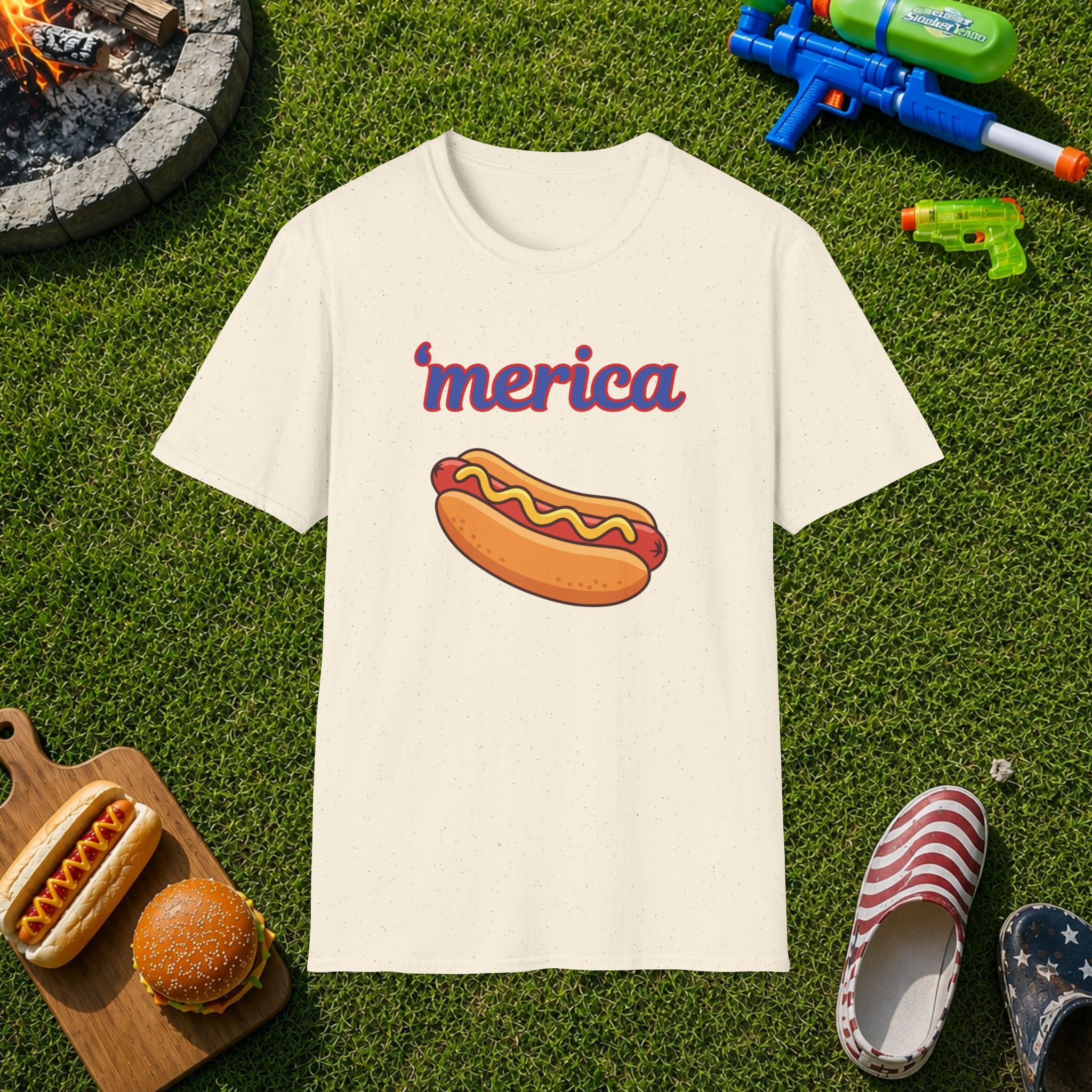 'merica Hot Dog T-Shirt — Patriotic Fourth of July Tee