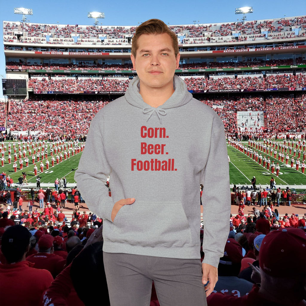 Corn. Beer. Football. Hoodie — Tailgate & Game Day Pullover for Fans