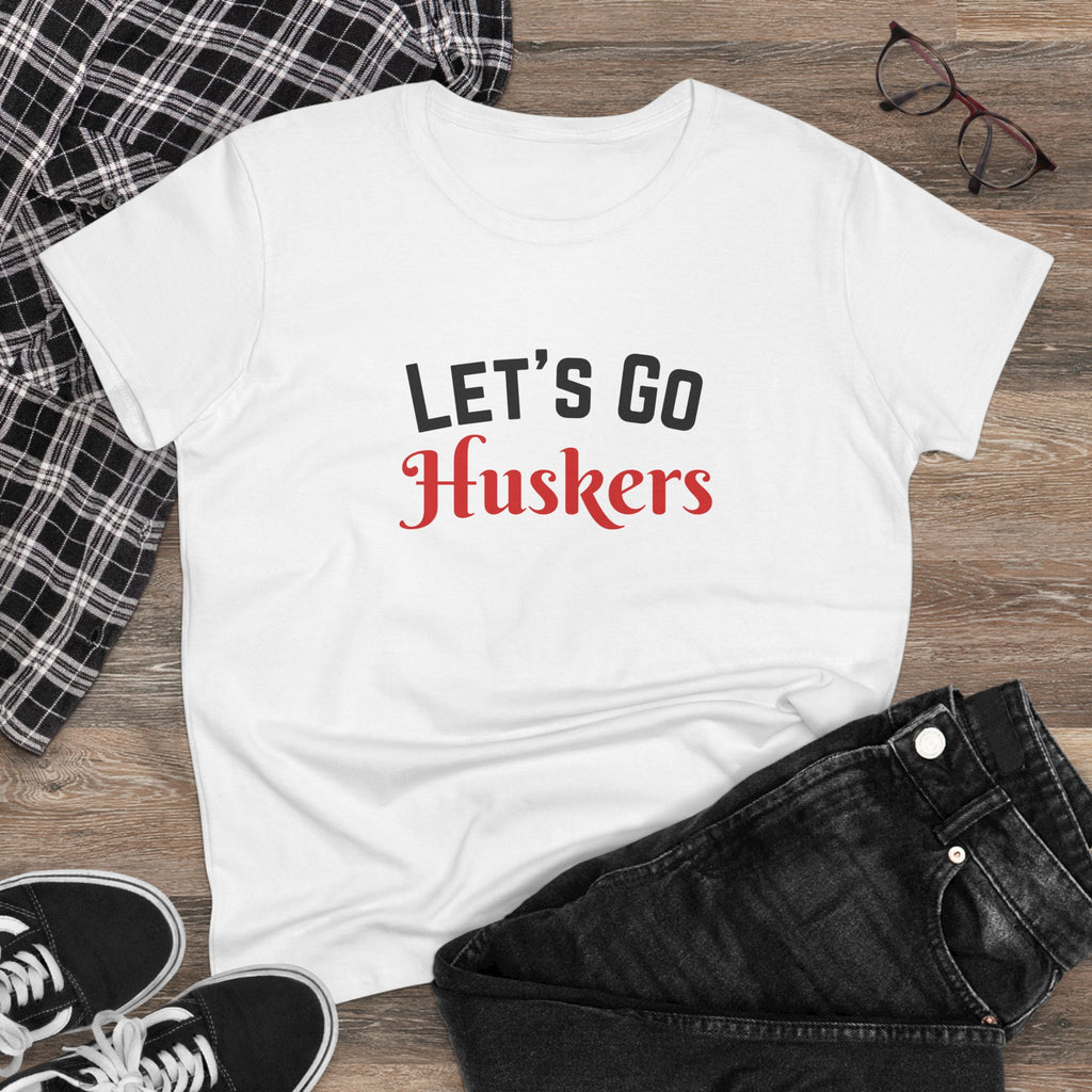 PERSONALIZABLE - Let's Go (Custom Red Text) Women's Tee — Cheerleading Game Day Fan Shirt