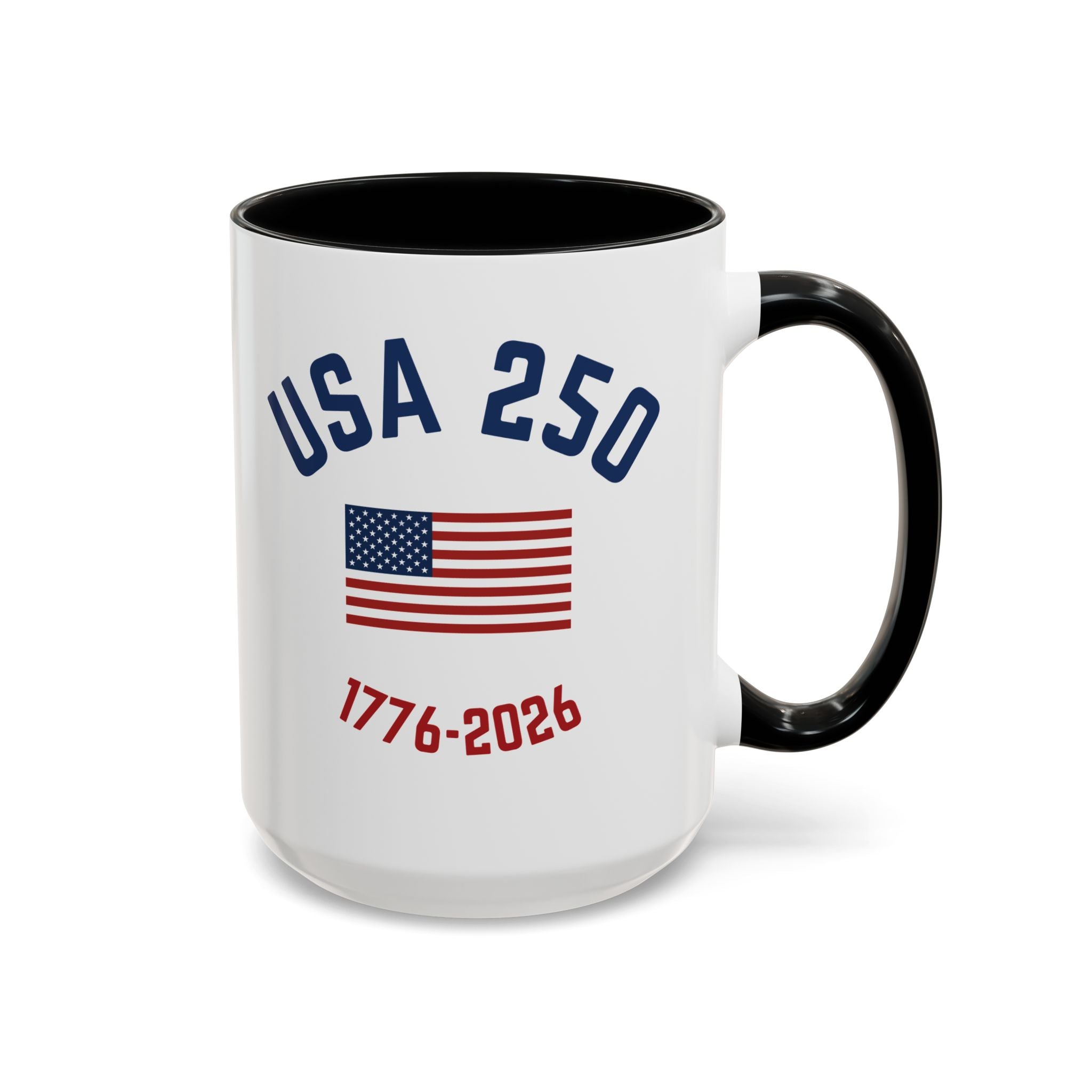 USA 250th Anniversary Coffee Mug | American Flag Accent Mug (11oz & 15oz)
