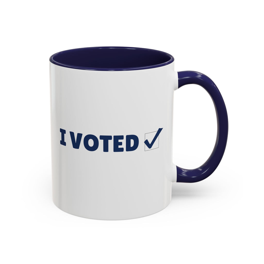 I Voted Navy Blue Design Coffee Mug (11, 15oz)