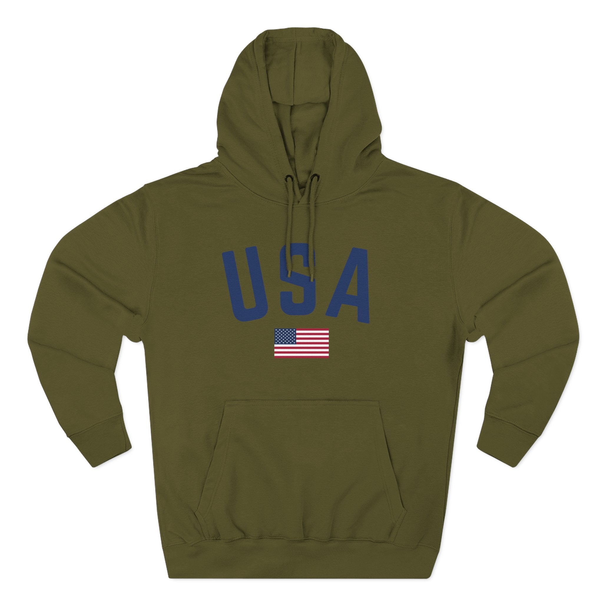 USA Flag Hoodie — Patriotic American Hoodie with Small Flag