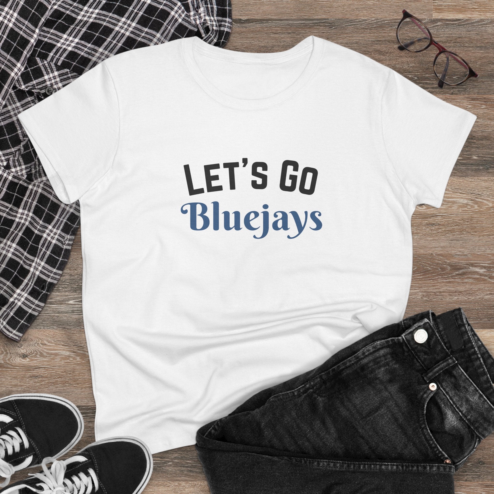 Copy of PERSONALIZABLE - Let's Go (Custom Blue Text) Women's Tee — Cheerleading Game Day Fan Shirt