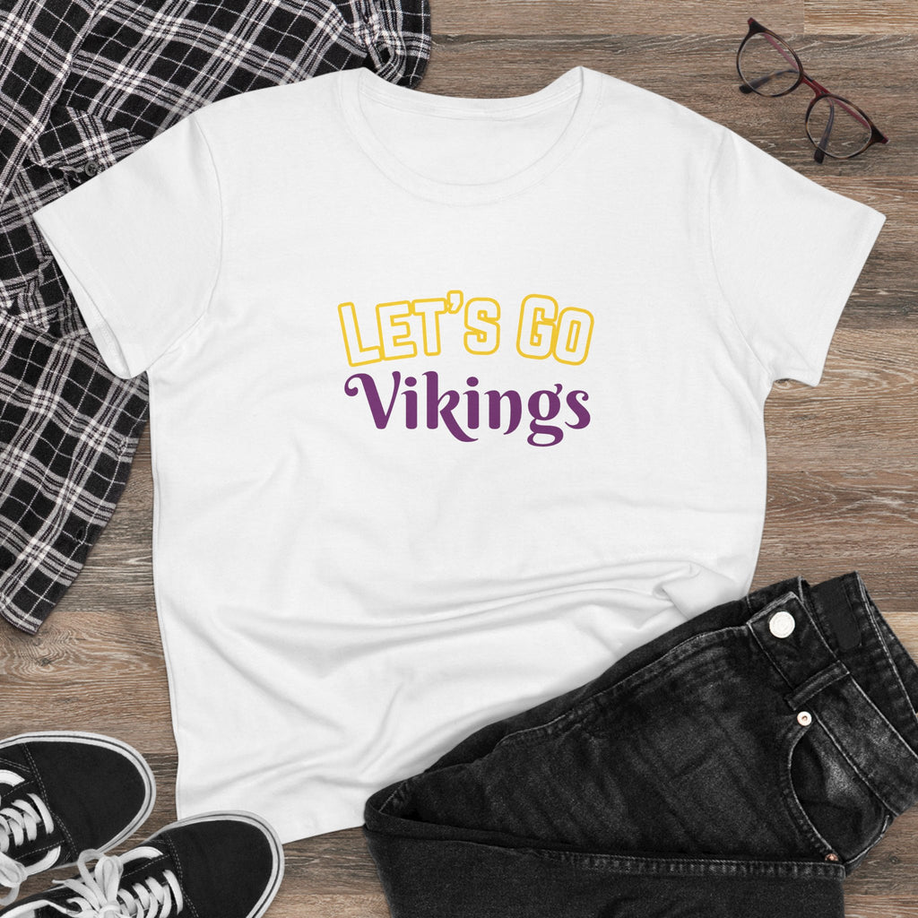PERSONALIZABLE - Let's Go (Custom Purple Text) Women's Tee — Cheerleading Game Day Fan Shirt