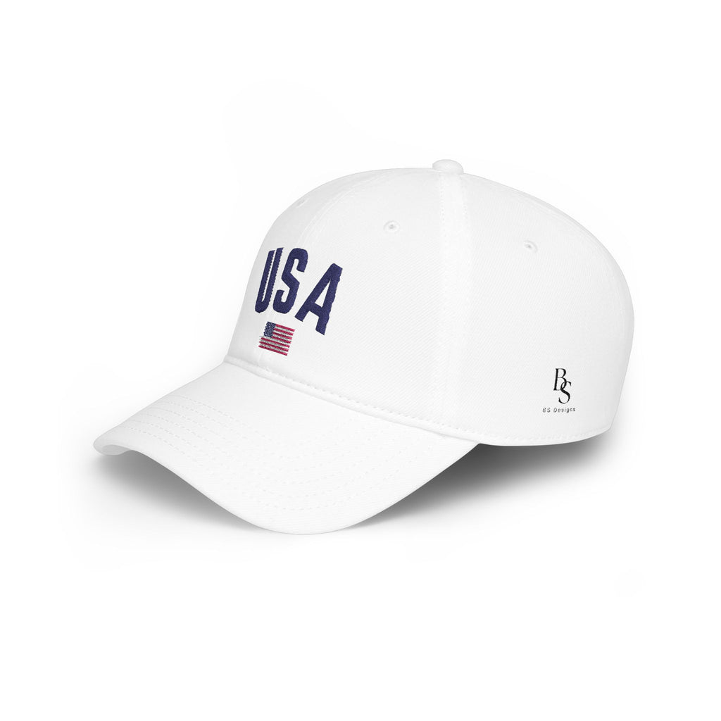 USA Flag Embroidered Baseball Cap – Low Profile Khaki Dad Hat