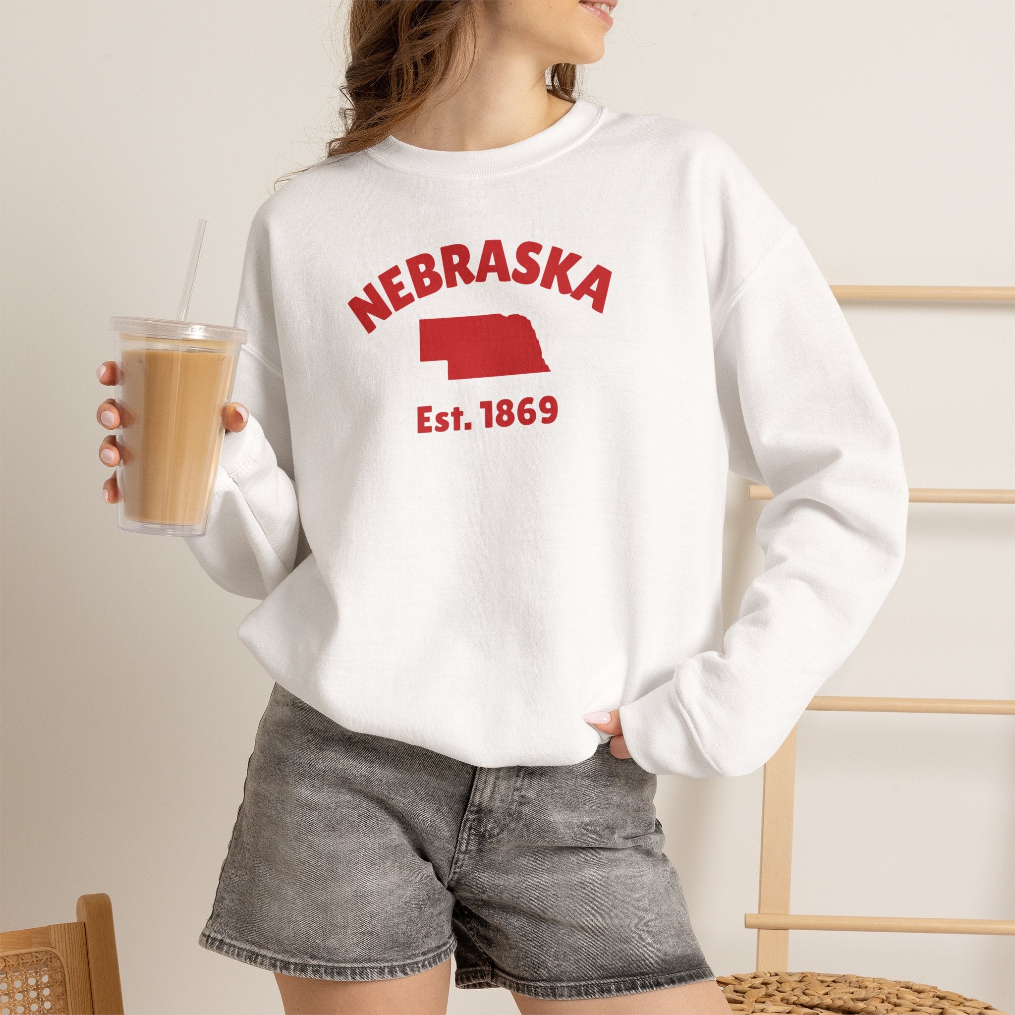 Nebraska State Crewneck Sweatshirt — Est. 1869