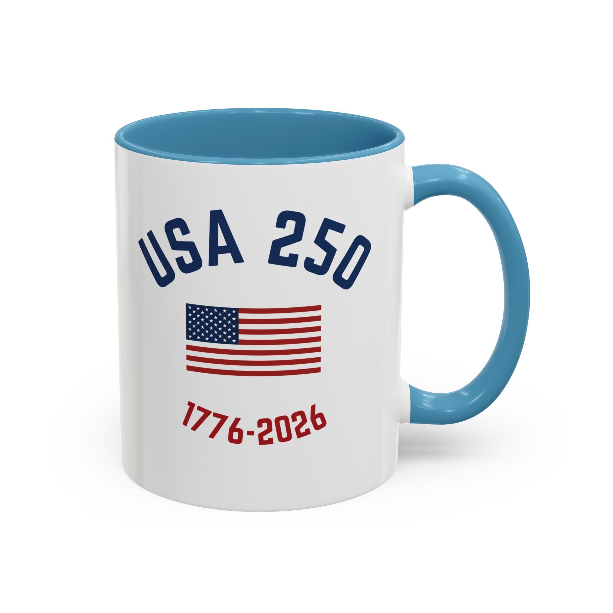 USA 250th Anniversary Coffee Mug | American Flag Accent Mug (11oz & 15oz)