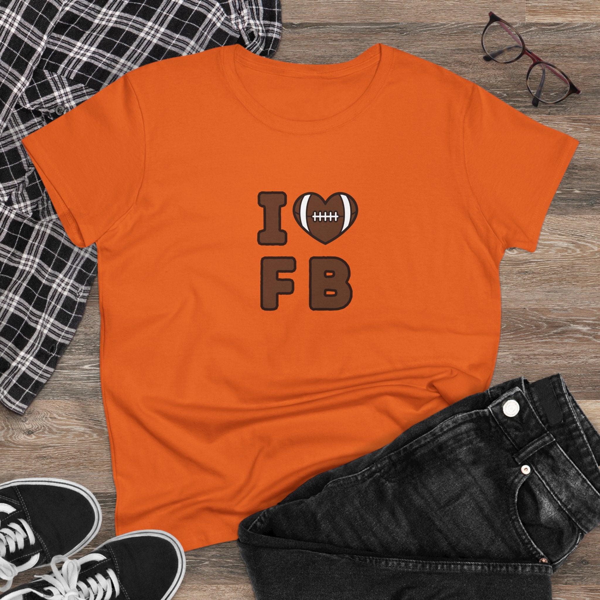 I Heart FB Football Women's Tee – Cute Football Lover Shirt