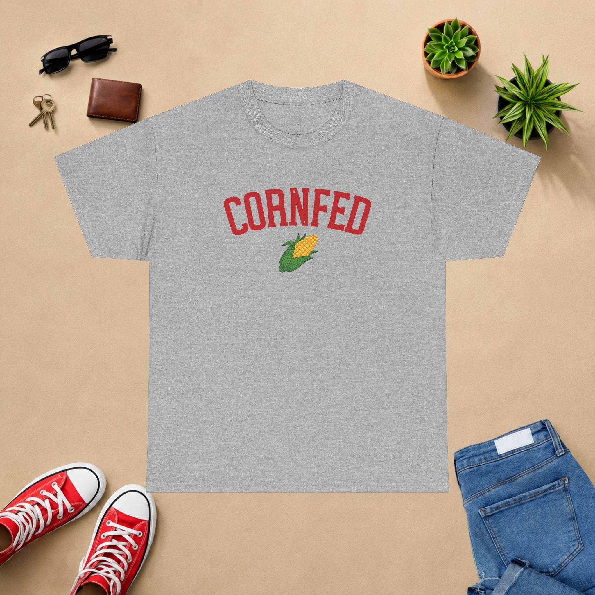 Cornfed Corn Tee — Retro Farm Graphic T-Shirt for Nebraska Fans