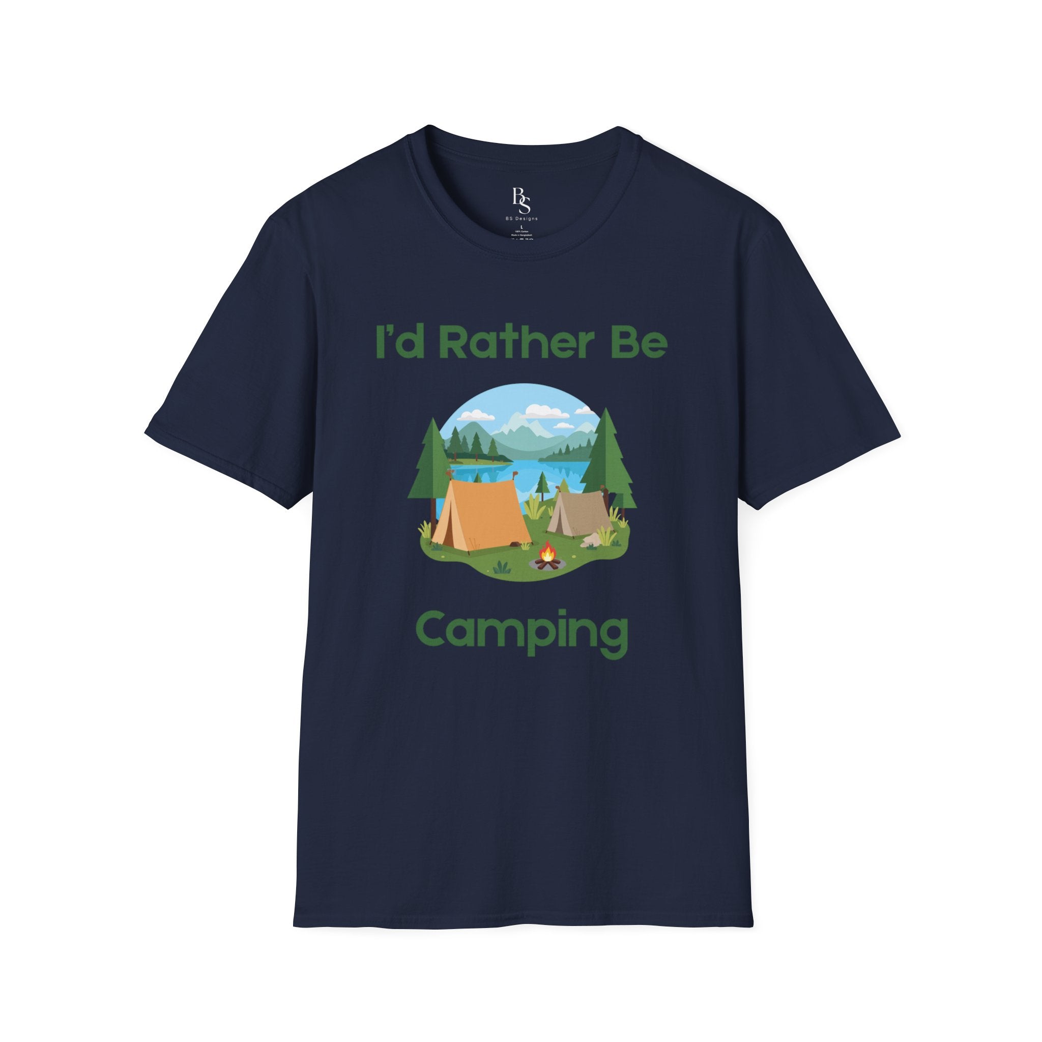 Camping T-Shirt — "I'd Rather Be Camping" Outdoor Adventure Tee