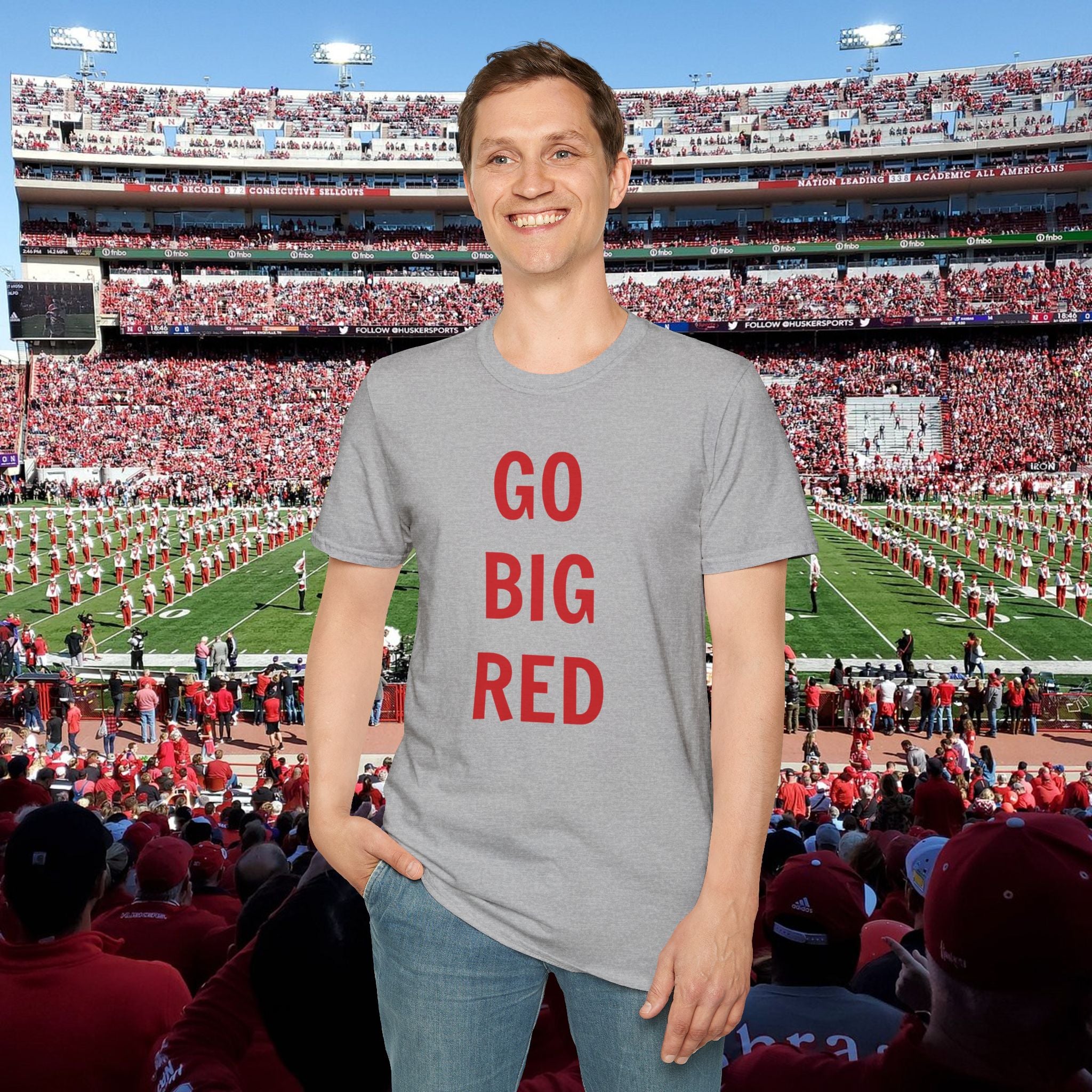 Go Big Red T-Shirt — Bold Typography Fan Tee