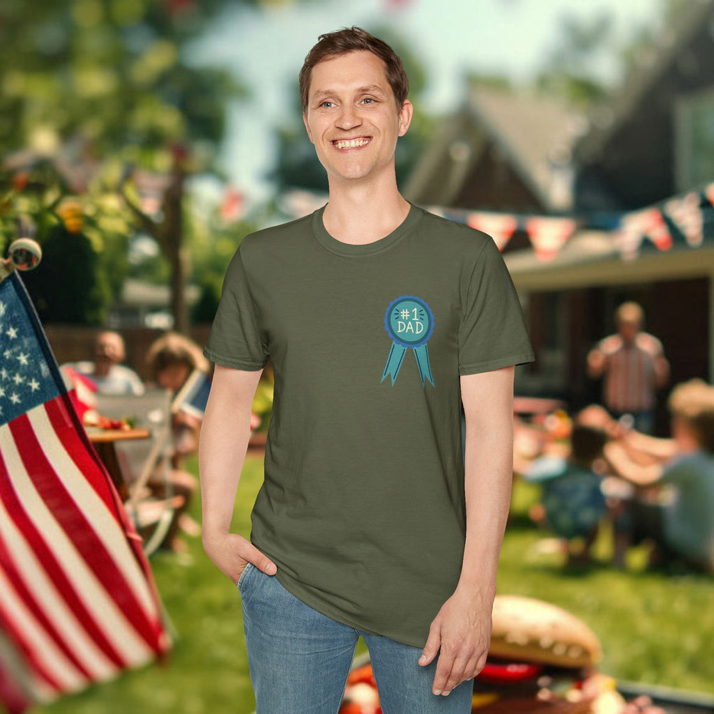#1 Dad Badge T-Shirt – Celebrate the World's Greatest Dad