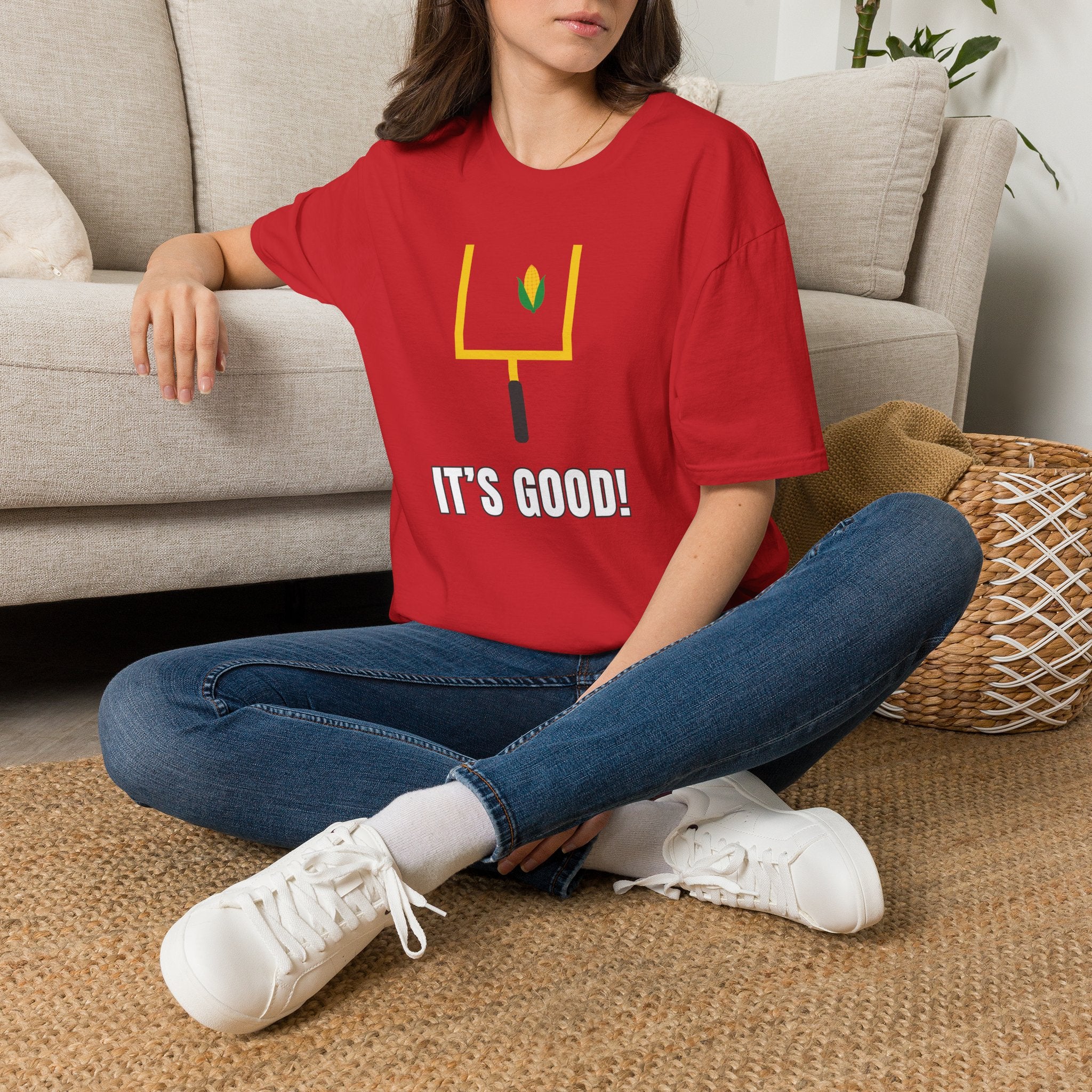 Football Field Goal T-Shirt — "It's Good!" Kick Celebration Tee