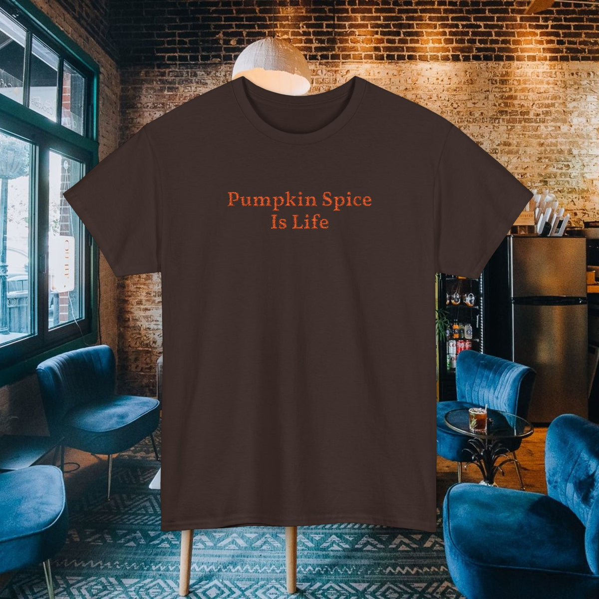 Pumpkin Spice Is Life Tee — Embroidered Fall Coffee Shirt
