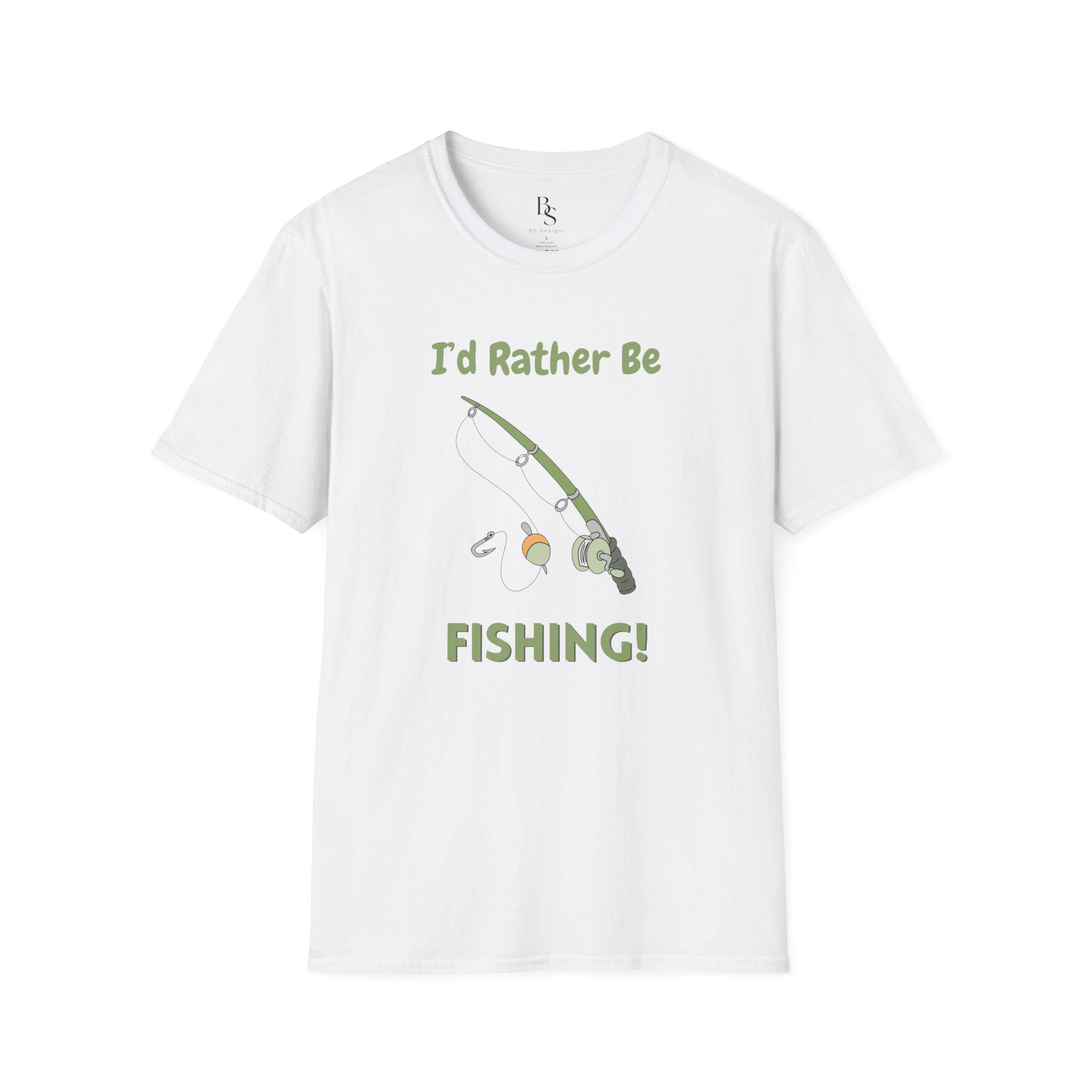 Fishing T-Shirt — "I'd Rather Be Fishing!" Casual Angler Tee