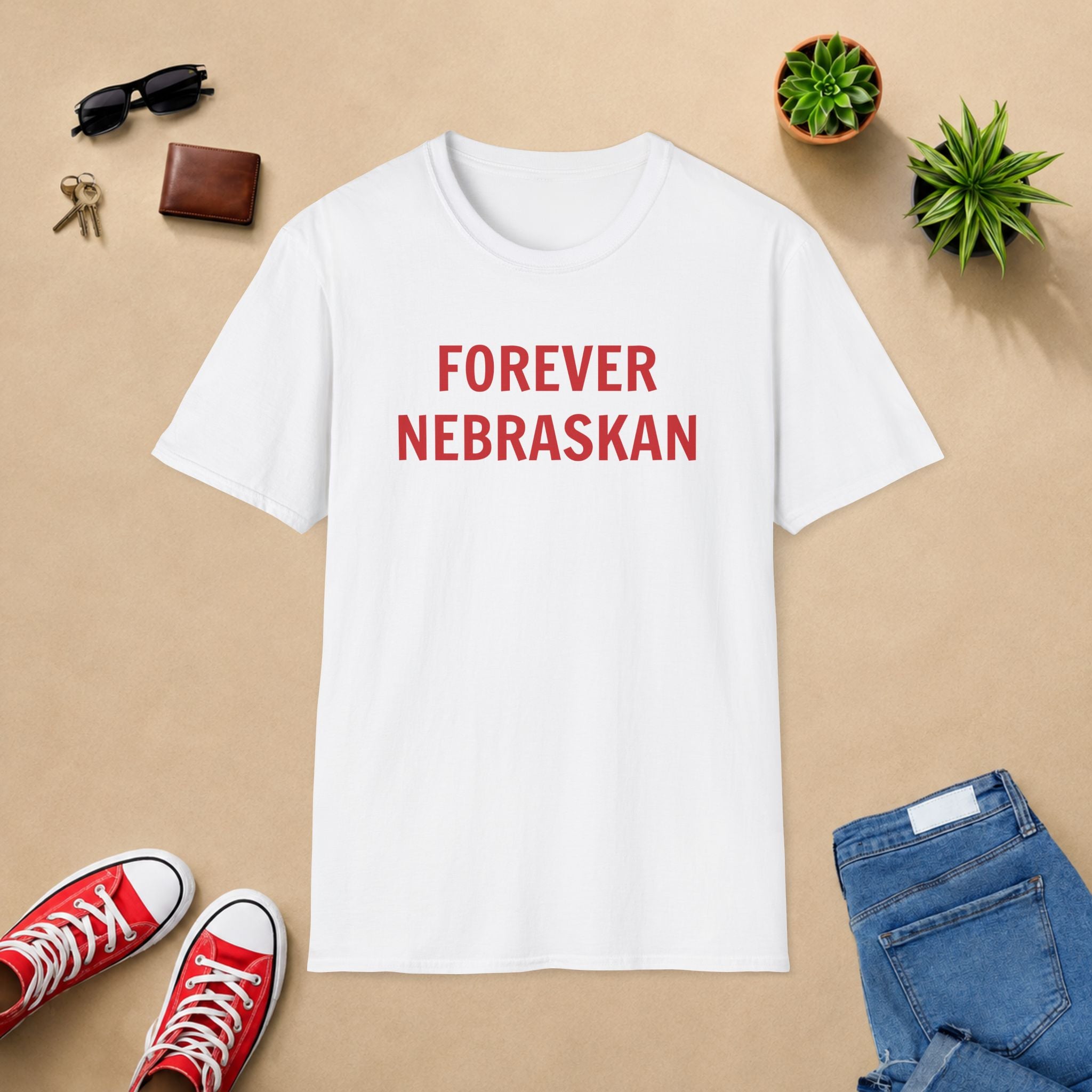 Forever Nebraskan T-Shirt — Retro Red State Pride Tee