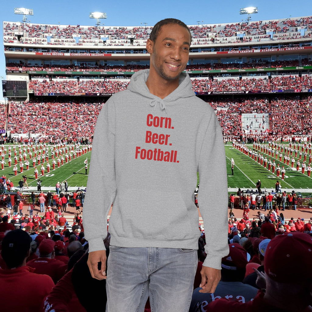 Corn. Beer. Football. Hoodie — Tailgate & Game Day Pullover for Fans